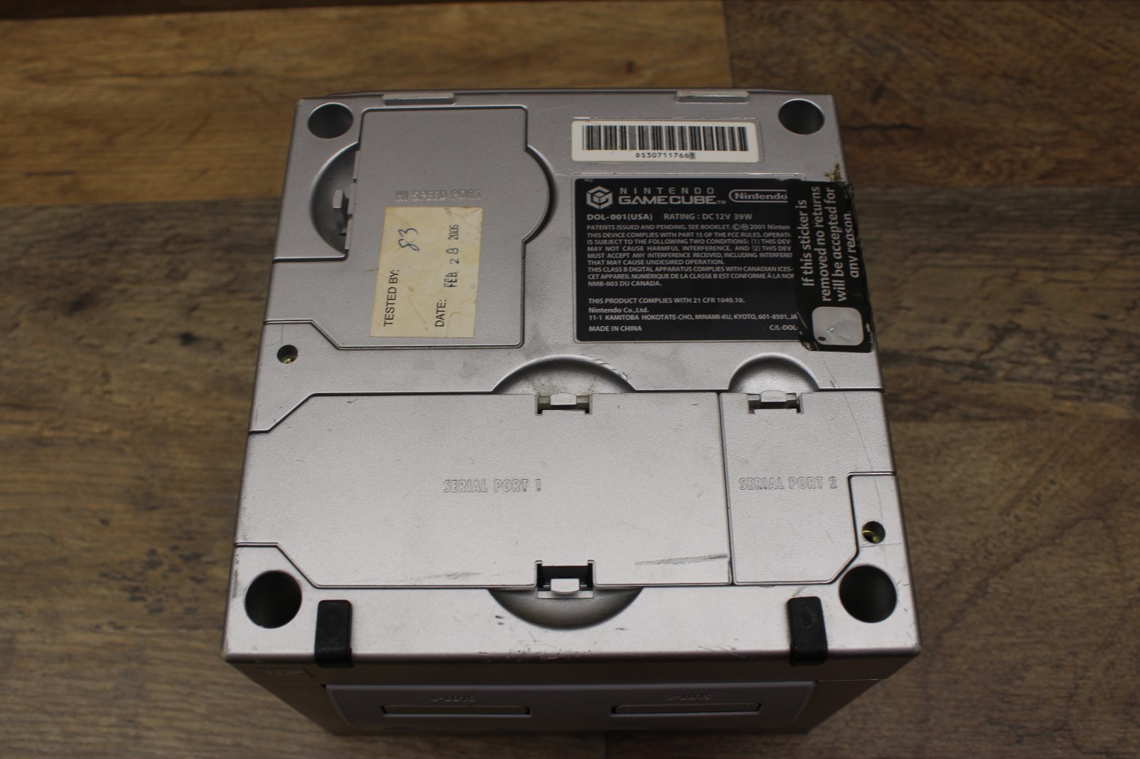 Nintendo GameCube Platinum Silver DOL-001 USA | Console Only – Tested Discolored