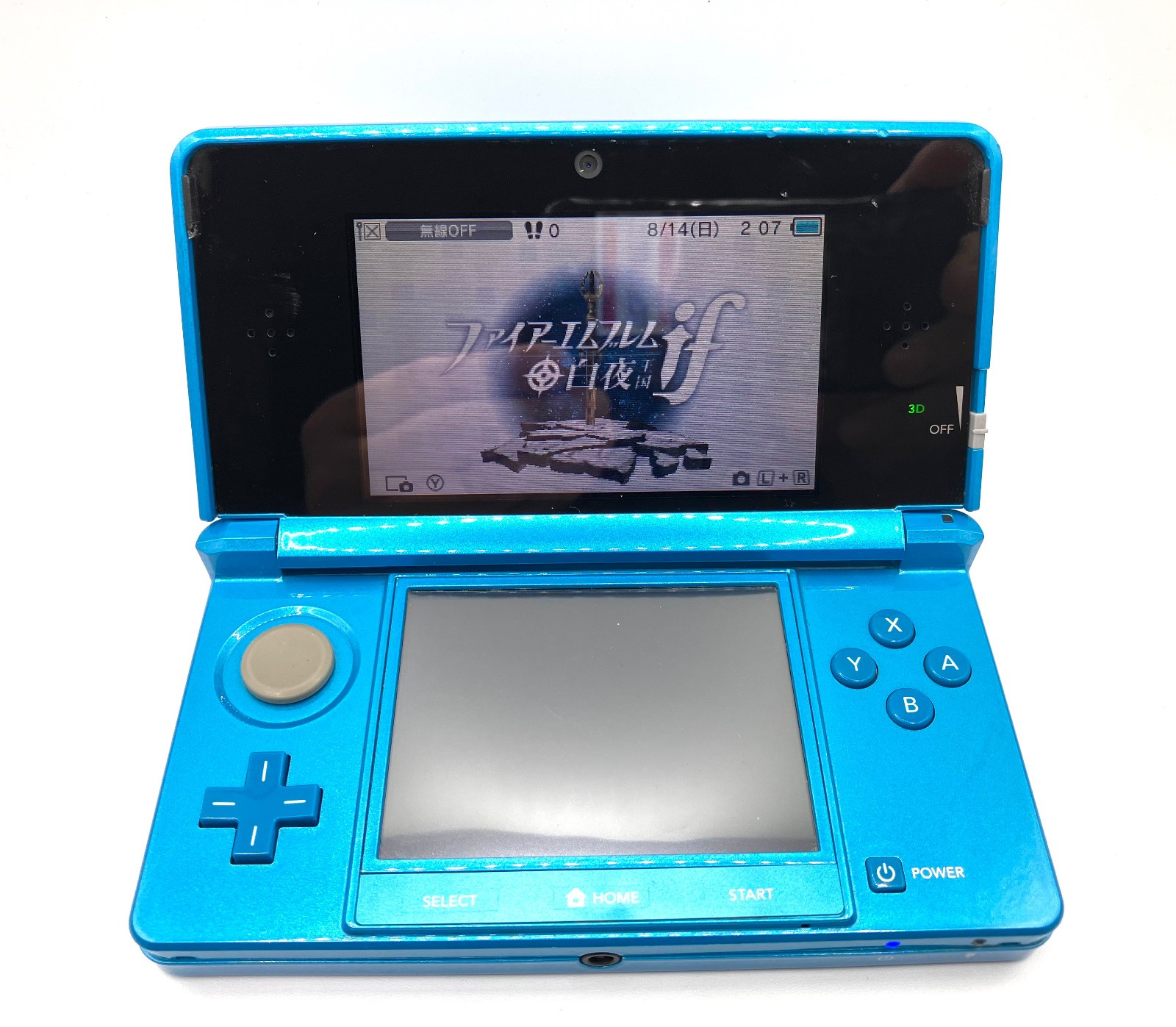 Nintendo 3DS Aqua Blue Console Junk Bottom Screen Not Working Region Locked