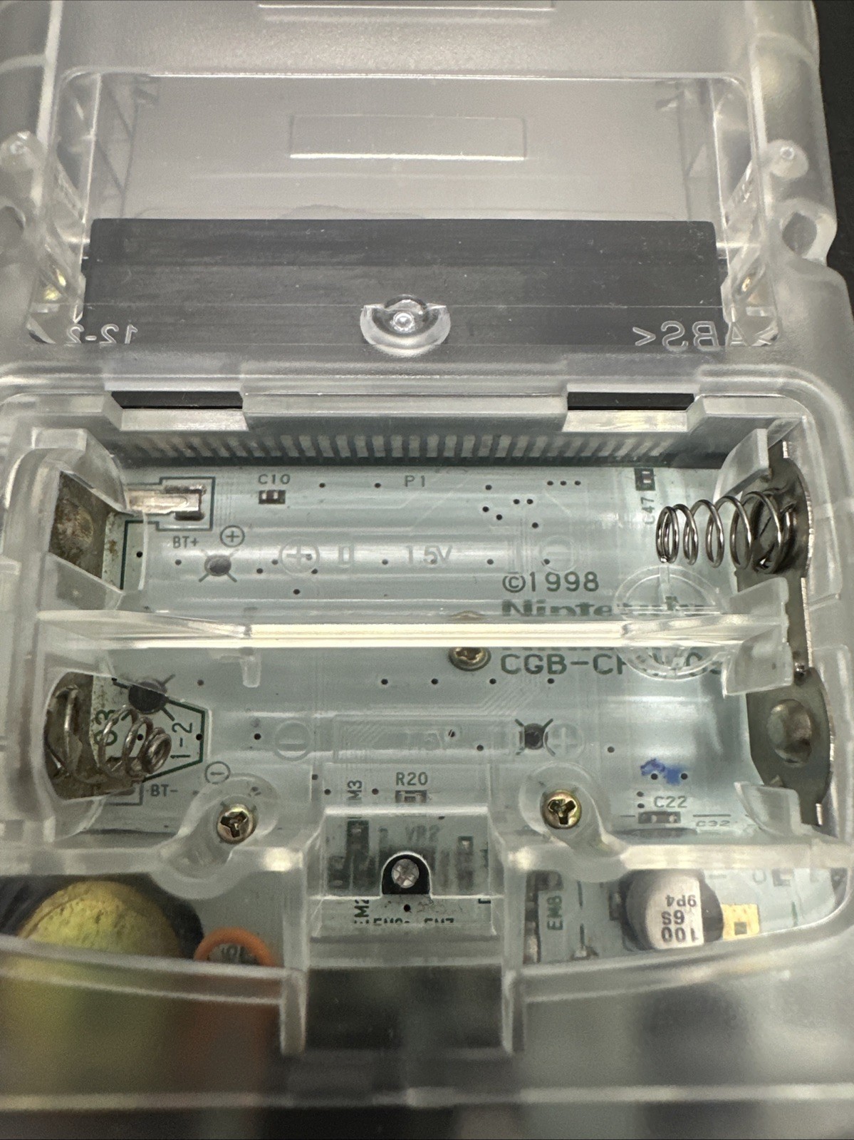 Nintendo Gameboy Color CGB-001 Transparent Clear Handheld System No Sound
