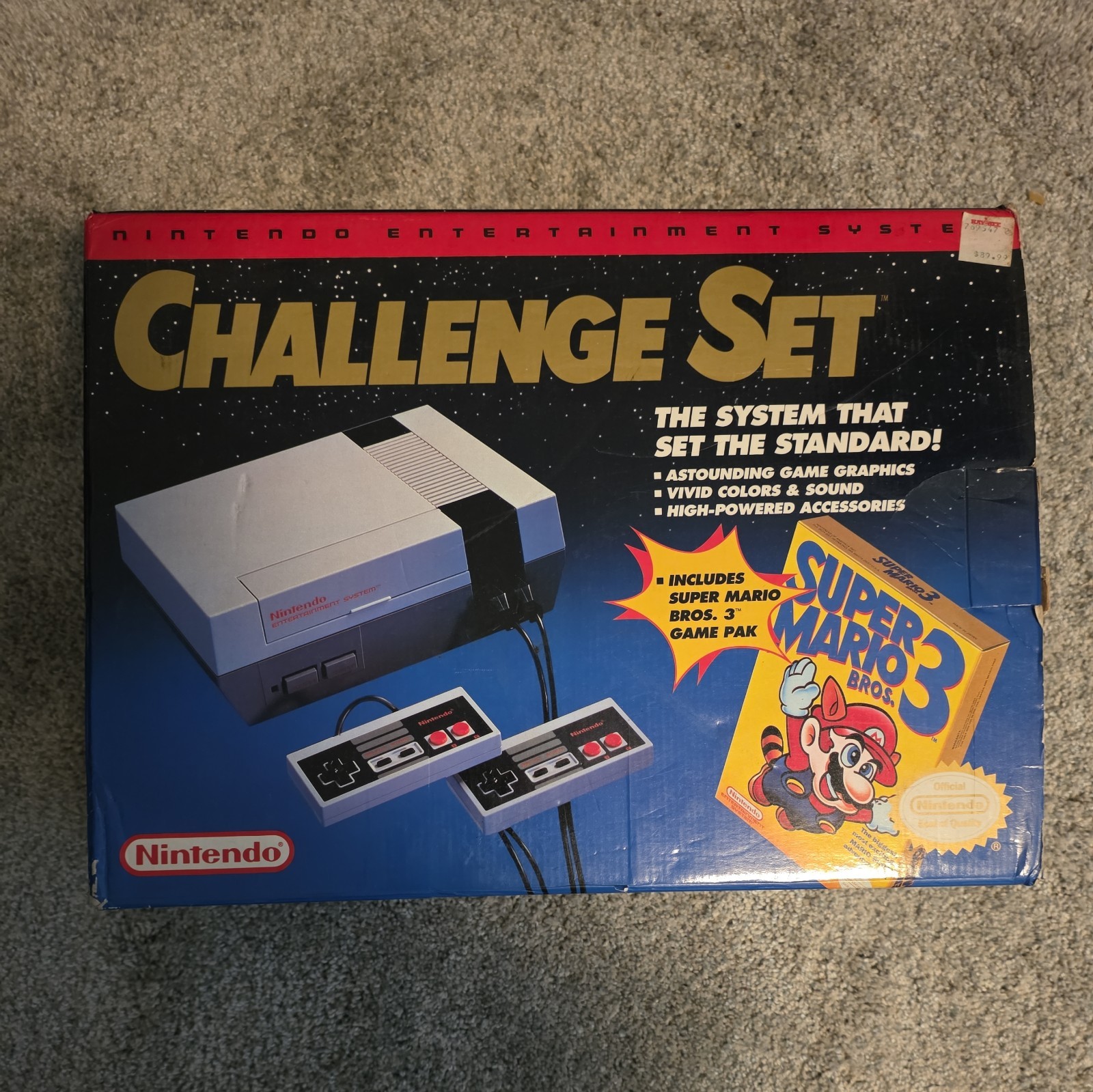 Nintendo NES Challenge Set w/ Box, 2 Controllers, Super Mario Bros. 3