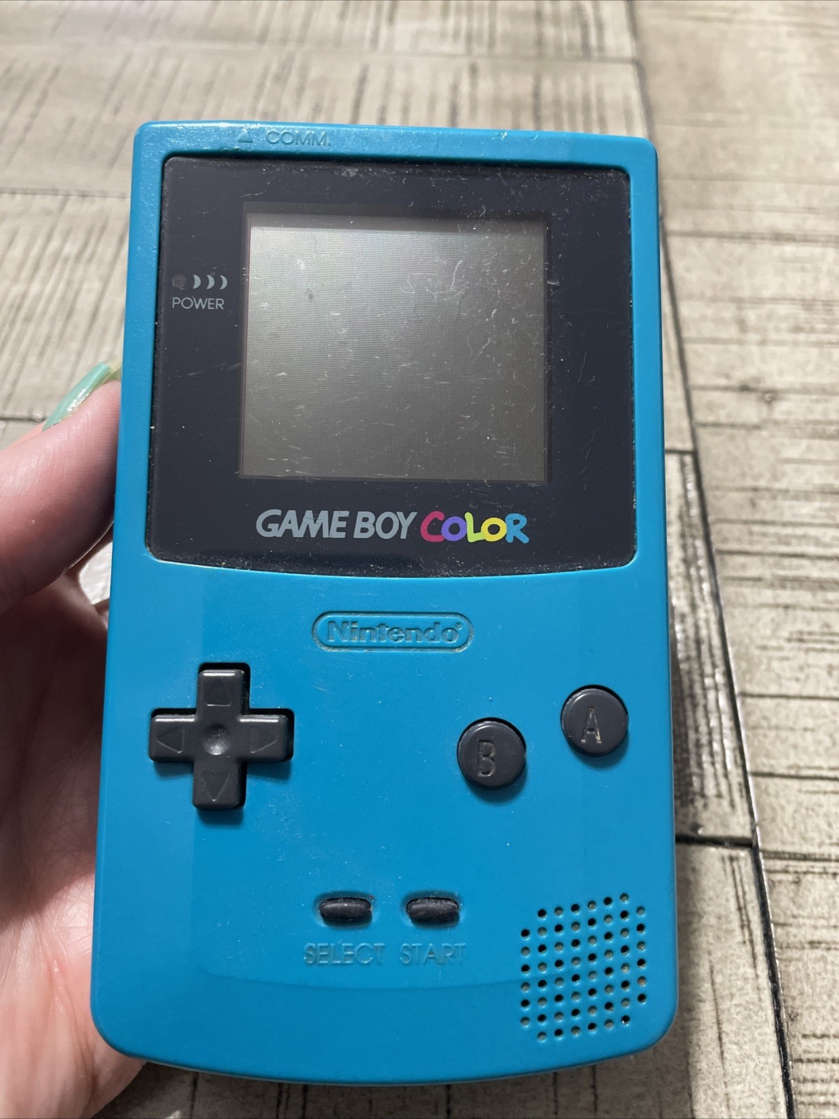 1998 Nintendo Game Boy Color Handheld Game Console CGB-001 Teal With Light