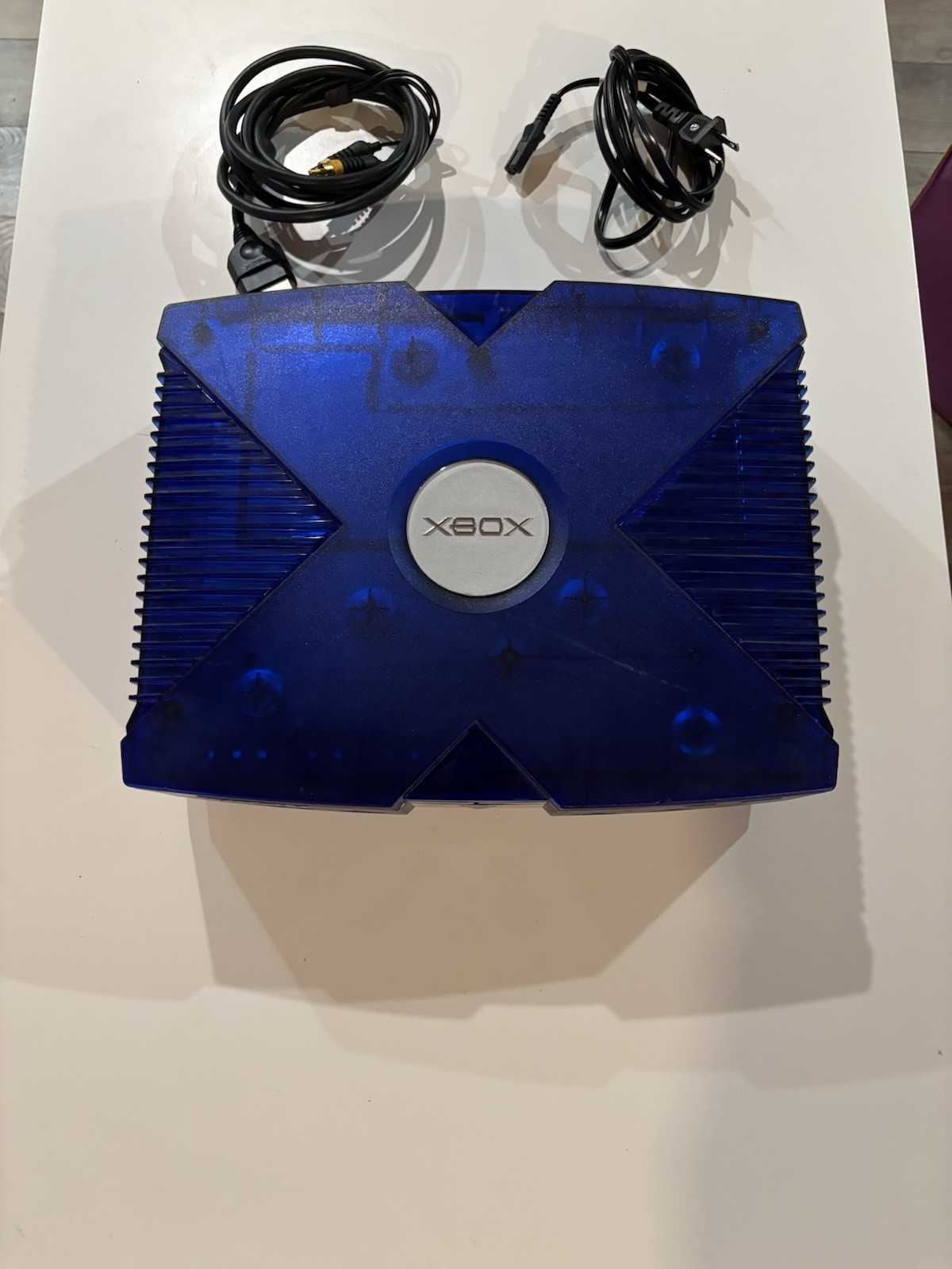 Original Xbox Console Ice Blue Halo 2 BELL CANADA 2004 Edition RARE.