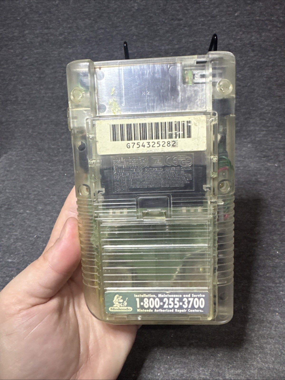 Nintendo Game Boy Clear Transparent Play It Loud DMG-01 And Case 3