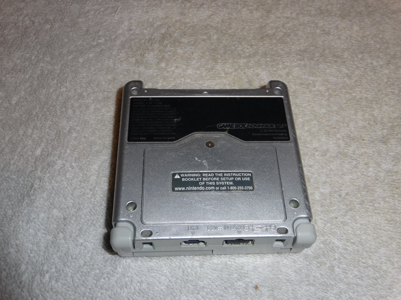 LOT OF 2 Nintendo Gameboy Advance SP bundle Metal Silver Handheld untested WOW!!