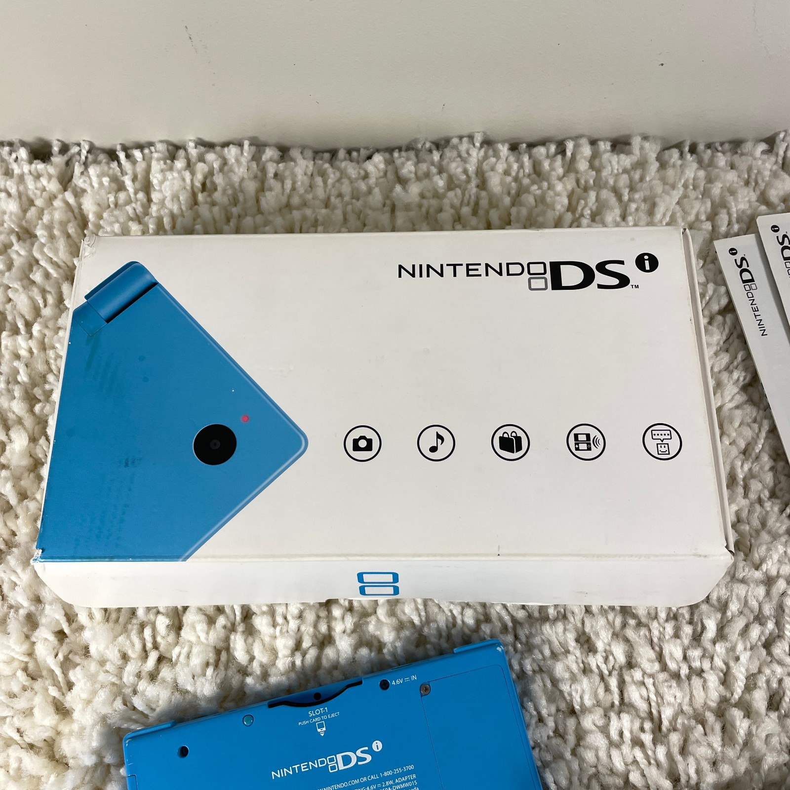 Nintendo DSi Teal Blue Handheld Console System TWL-001 Complete in Box Read
