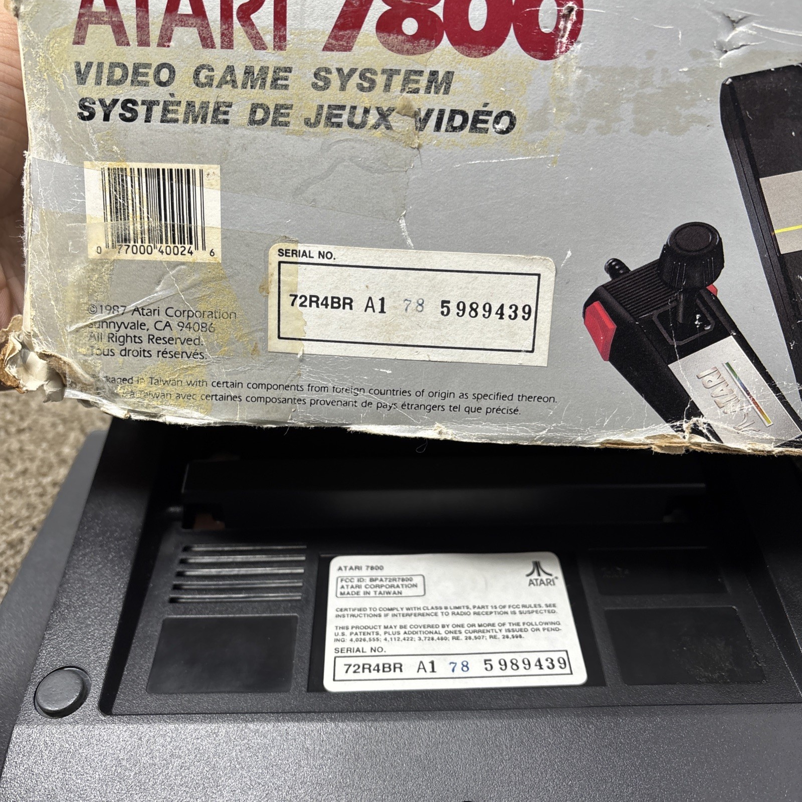 Atari 7800 Video Game Console With Controllers Game TESTED Bundle Lot In Box