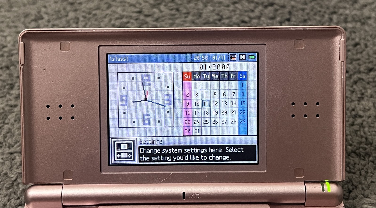 Nintendo DS Lite USG-001 Handheld Console Metallic Rose w/ Stylus