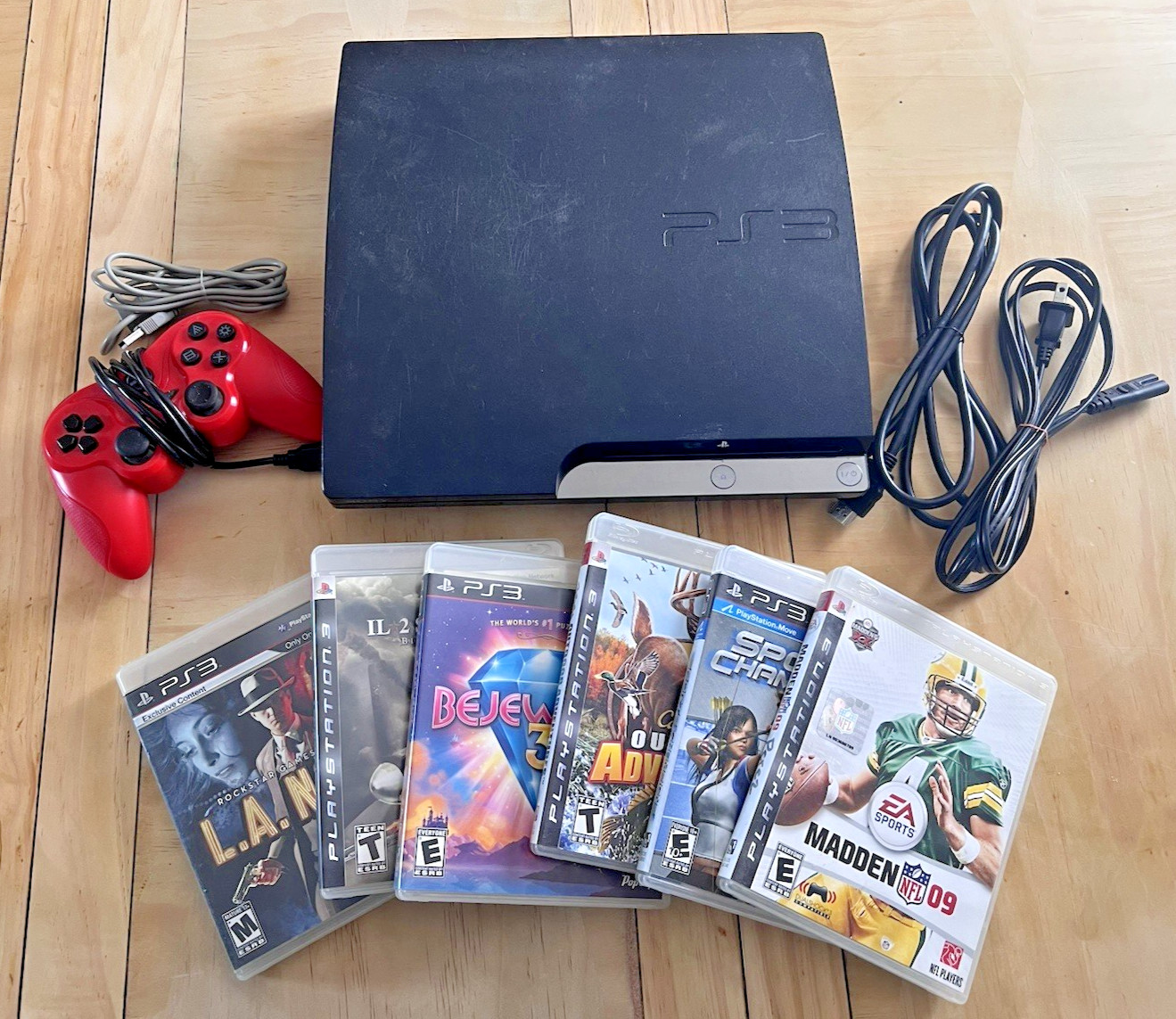 Sony PS3 Slim 320gb Console Bundle W/ Controller plus 6 Games