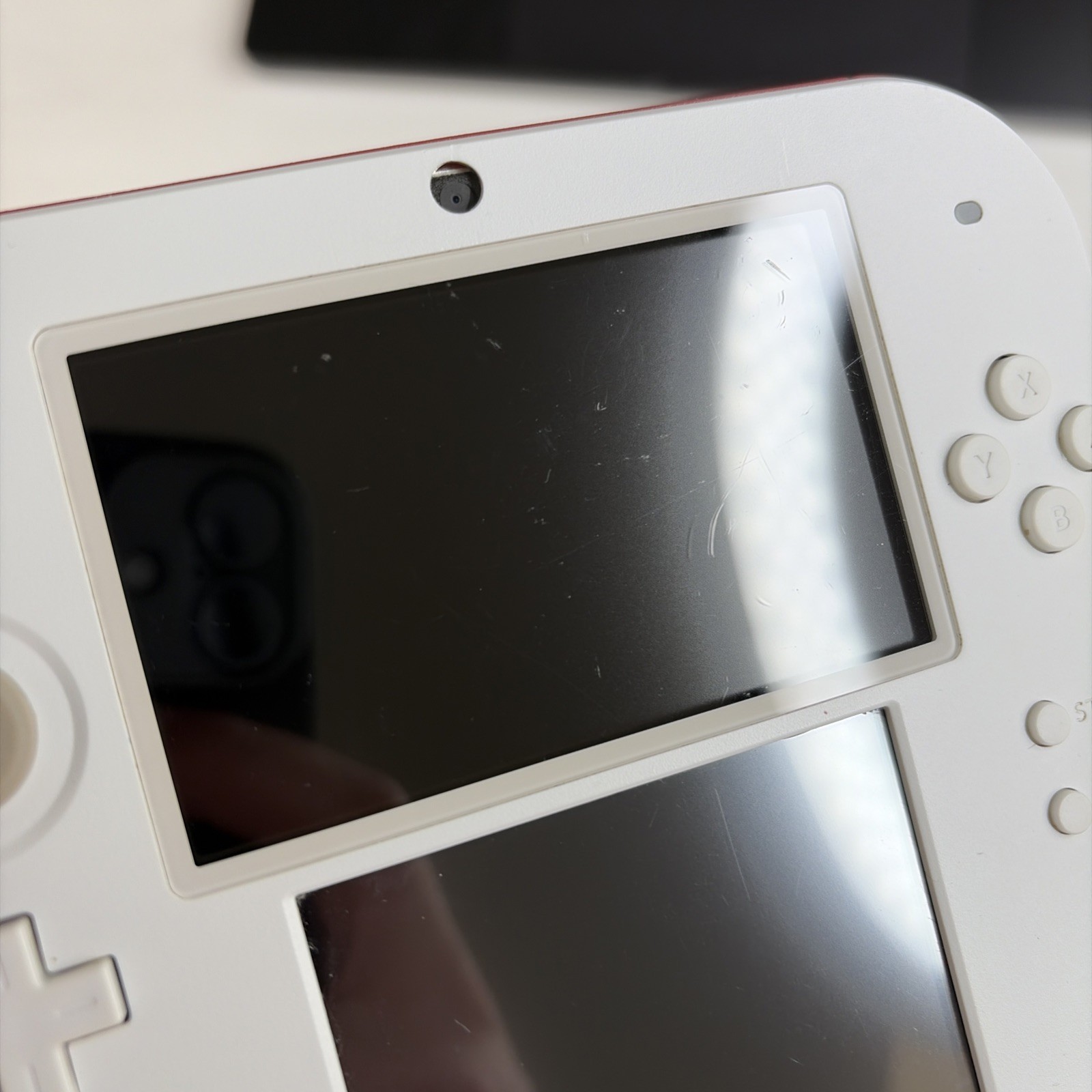 Nintendo 2DS White & Red Handheld System w/Charger Stylus Case US Model