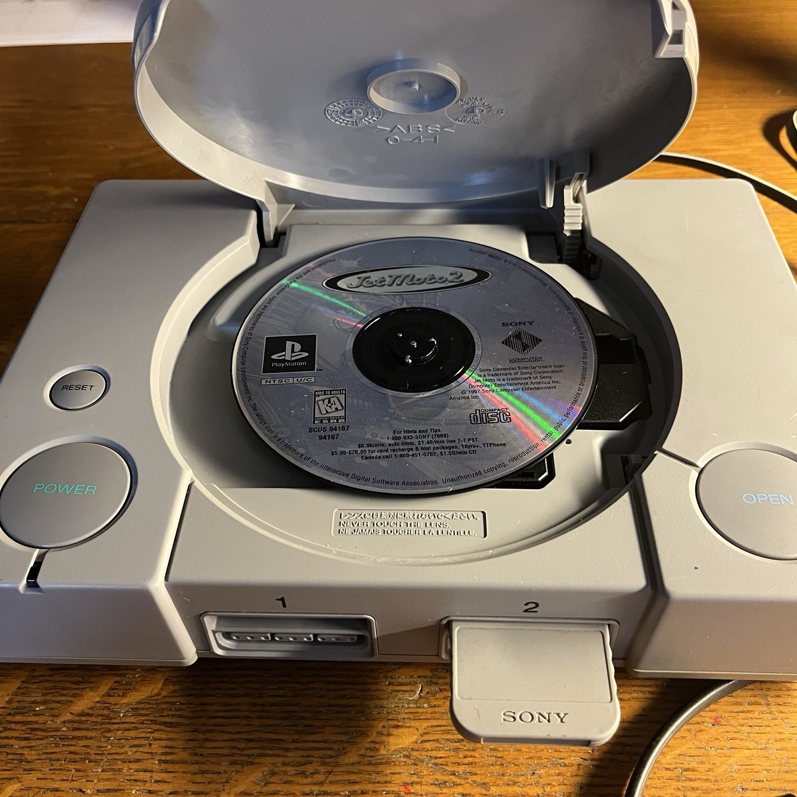 PlayStation 1 PS1 Console + Memory Card +Jet Moto Game Disc NO AV CORD Sony-9001