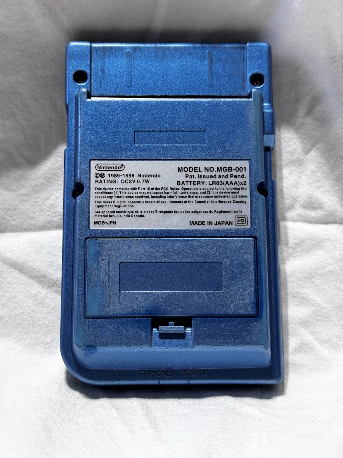 Nintendo Game Boy Pocket Handheld Console Ice Blue MGB-001 Tested & Working