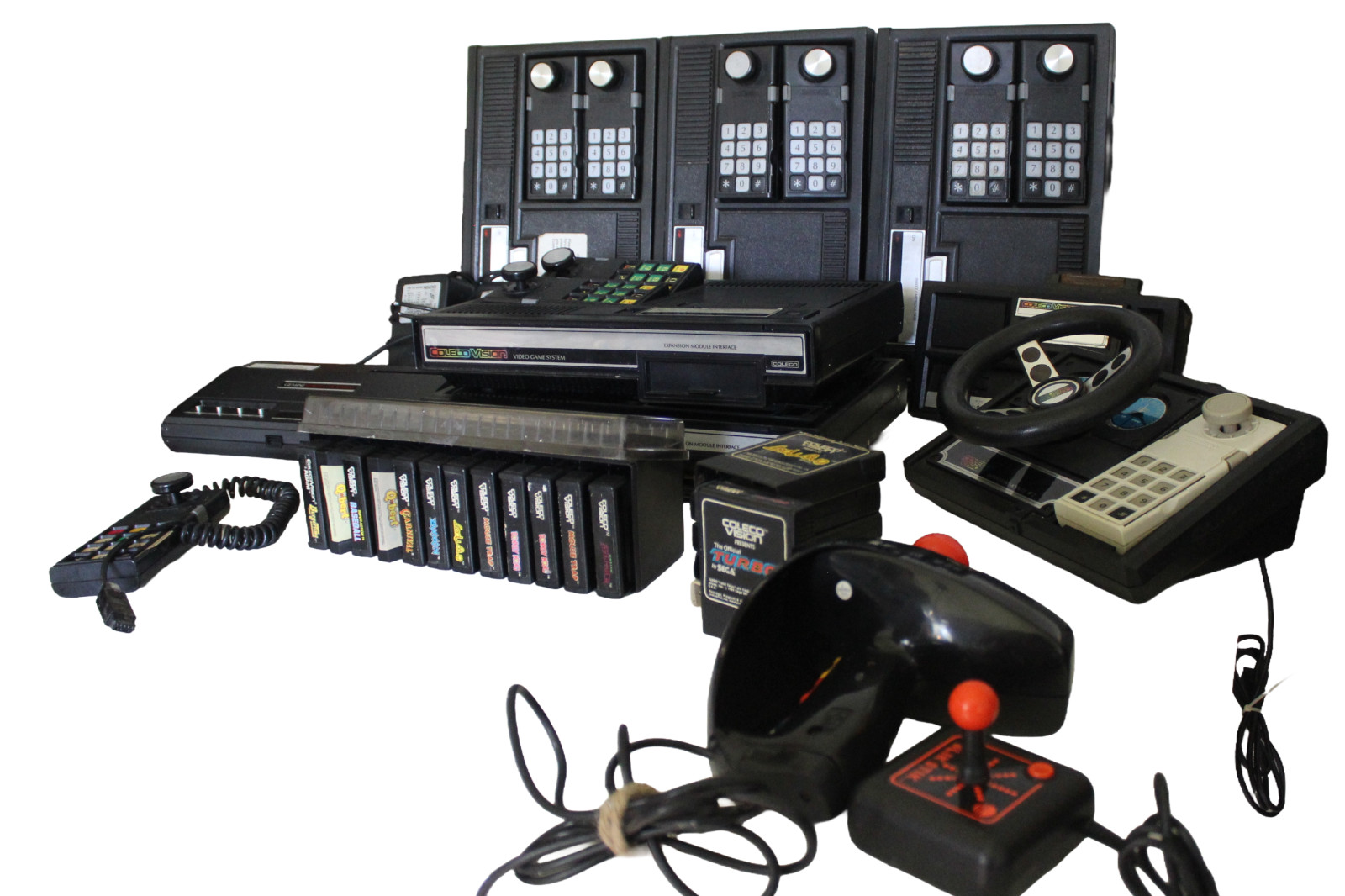 Vintage ColecoVision Console Lot with Expansion Module 1 and 2 UNTESTED