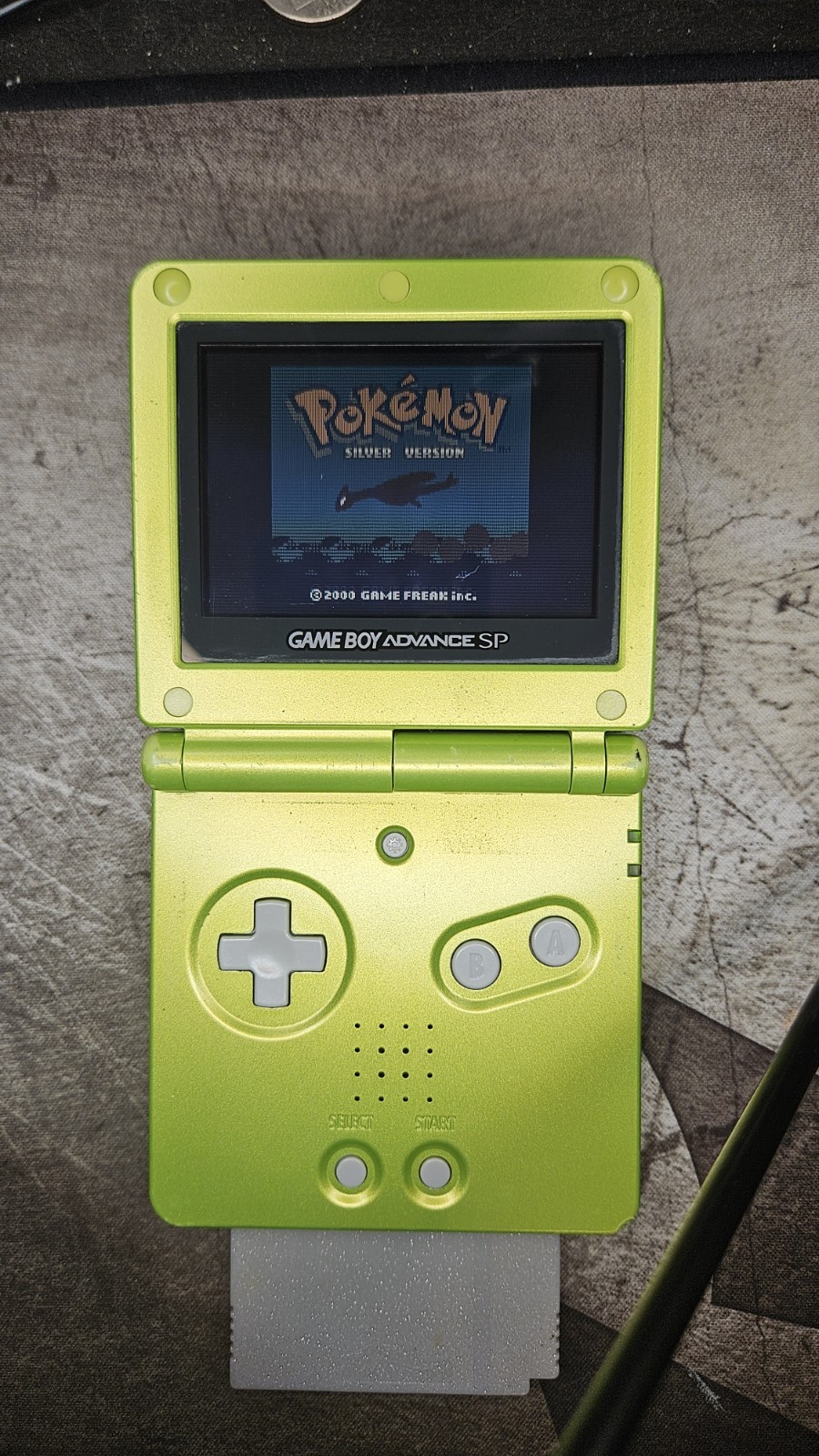 Nintendo Game Boy Pokemon Blue Gold Silver(2) Games & Lime Green AGS-001 System
