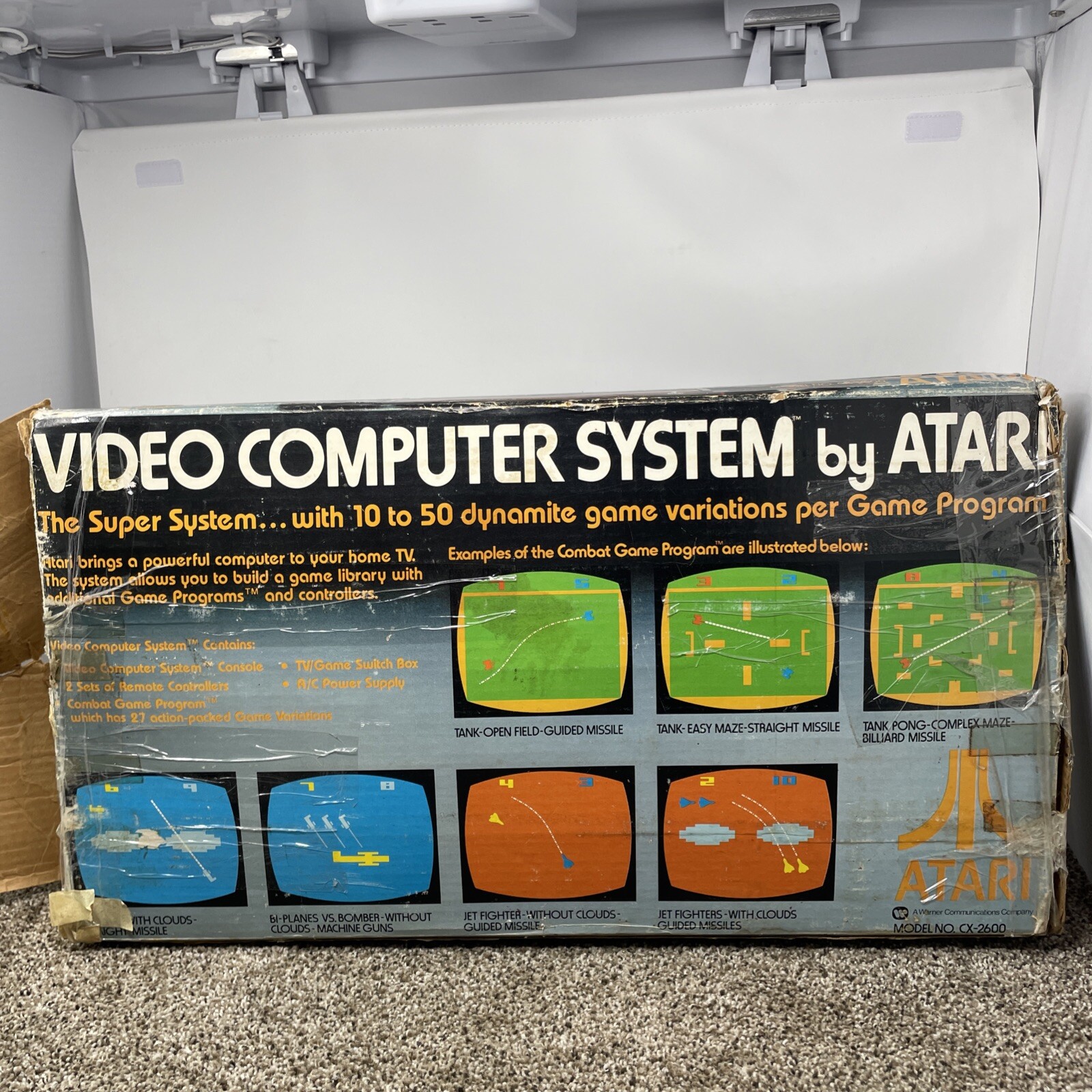 Atari 2600 Heavy Sixer Console In Box Chess Piece Box Tested Works READ