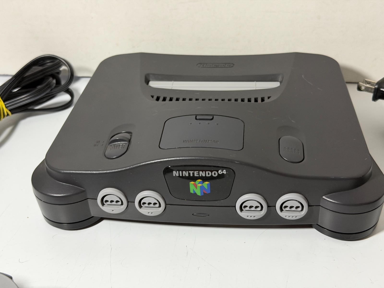 Nintendo 64 N64 Console System Bundle W/ Controller, Cables, Mario Tennis-WORKS!