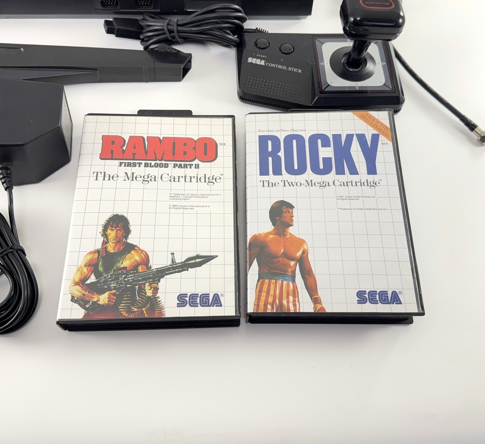 SEGA Master System Console w/2 Games Rocky Rambo – TESTED – SHIPS TODAY!