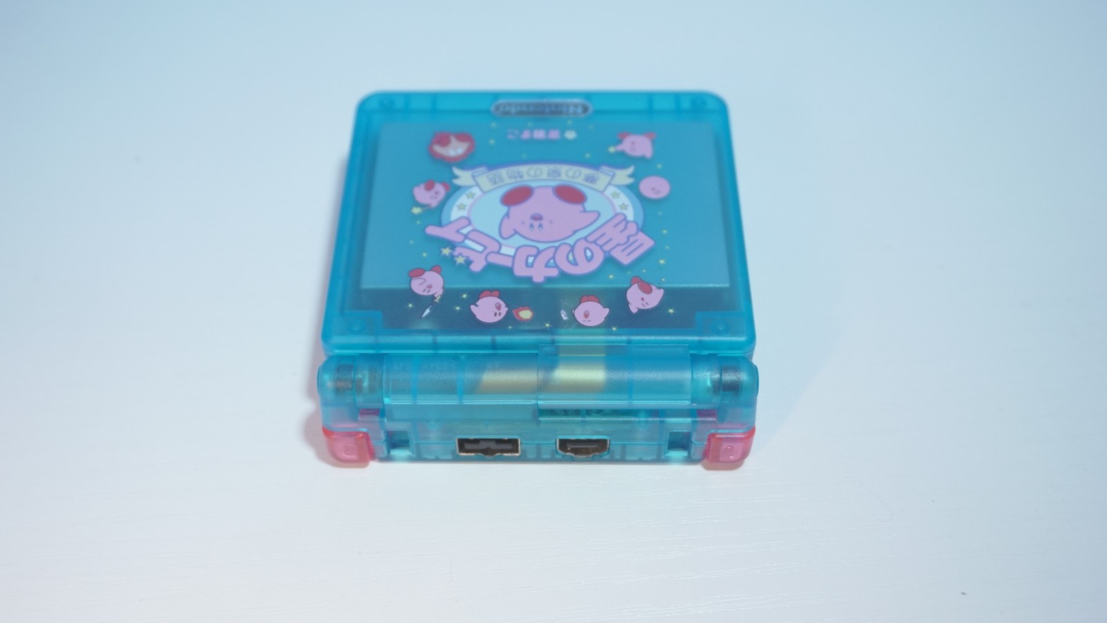 Blue & Pink Kirby Nintendo Game Boy Advance SP GBA SP System with v5 IPS Screen