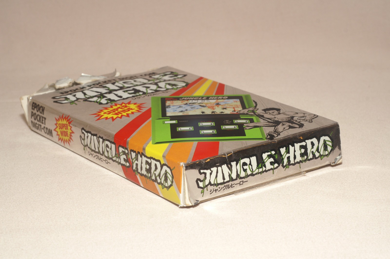 Vintage 1983 JUNGLE HERO Epoch Handheld LCD Video Game TESTED Clean with Box