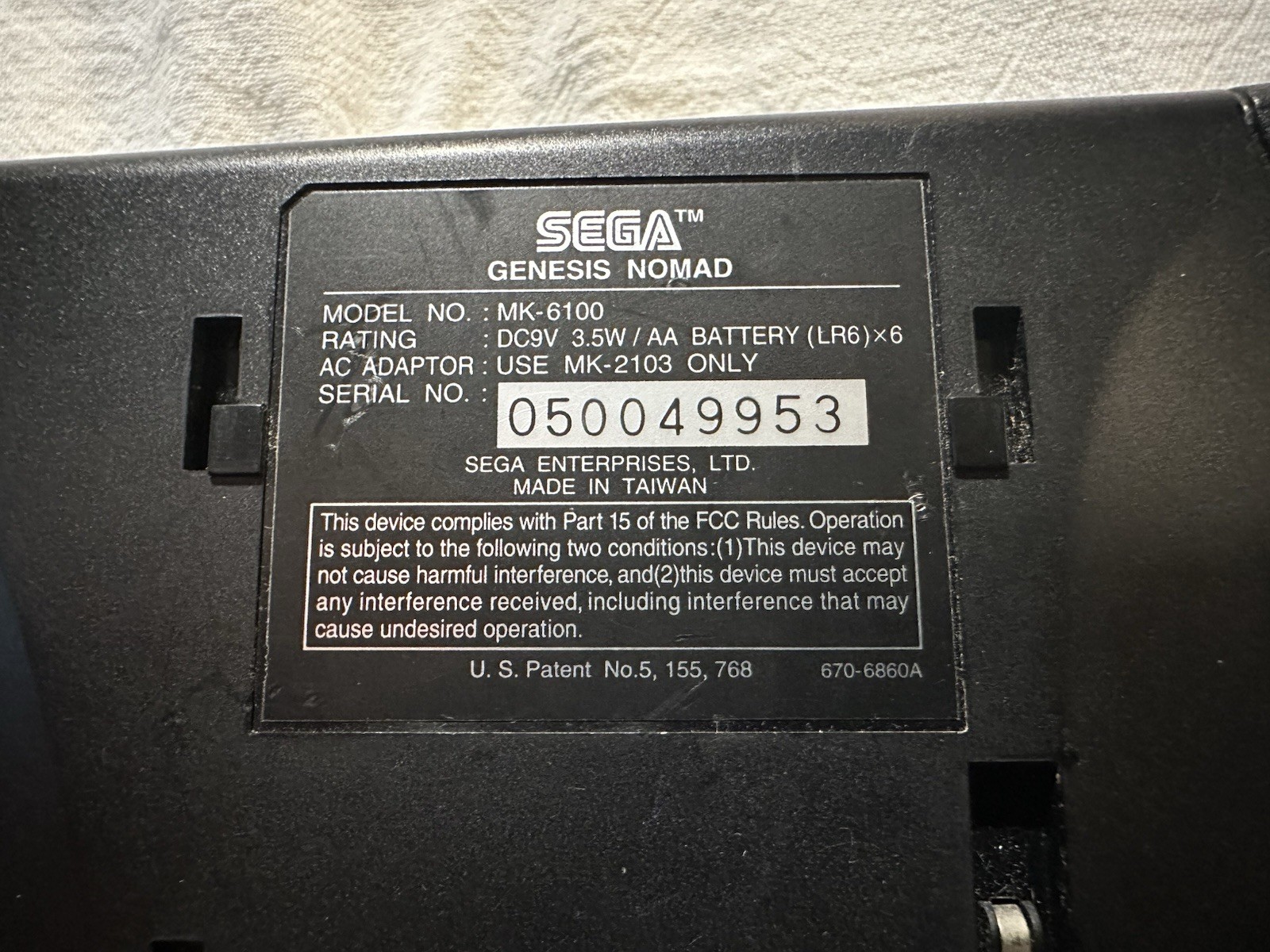 SEGA Genesis Nomad MK-6100 Handheld System W/ power supply. Tested runs great.