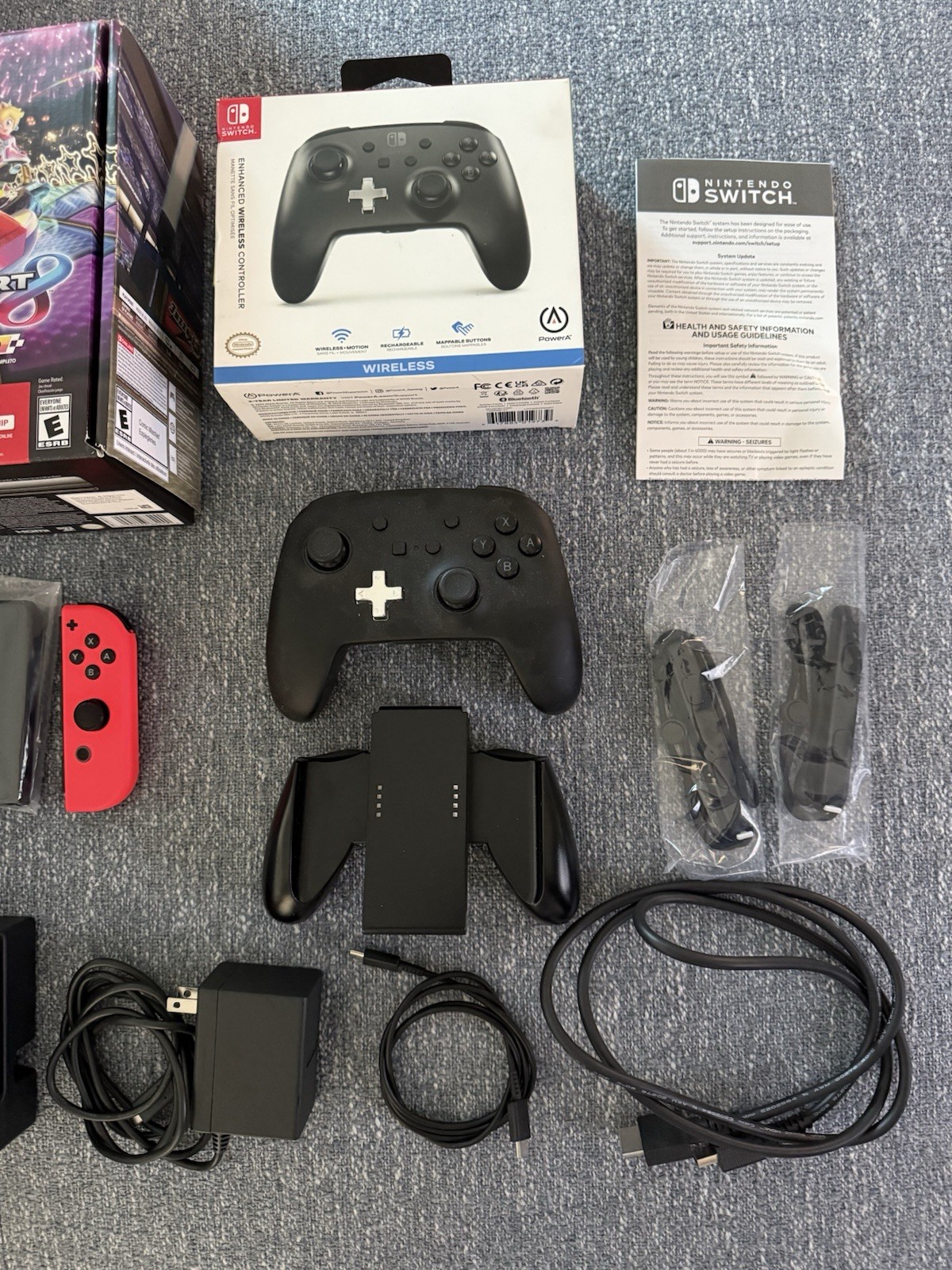 Nintendo Switch Mario Kart 8 Console Deluxe Neon Bundle – Read Listing ********