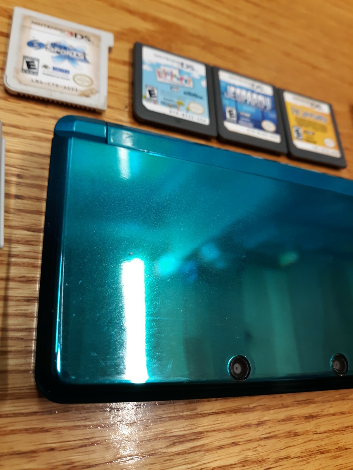 Nintendo 3ds Aqua Blue Console Lot W 5 Games And Charger Tested Works
