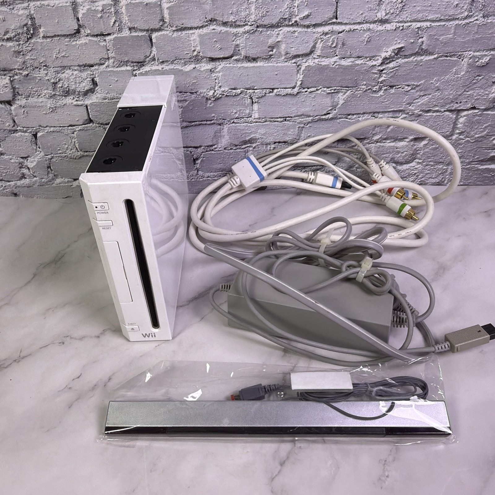 Nintendo Wii (RVL-001 USA) Console w/ Power Cord, AV Cord, & Sensor ✅ Tested