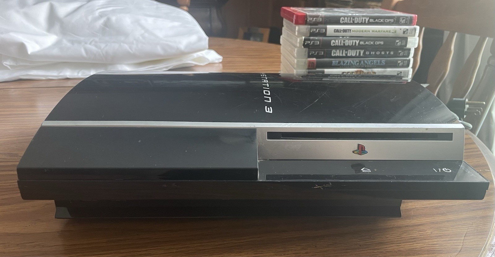 PS3 Game Console, 10 Games & Power Cord, Tested, Needs HDMI Cord