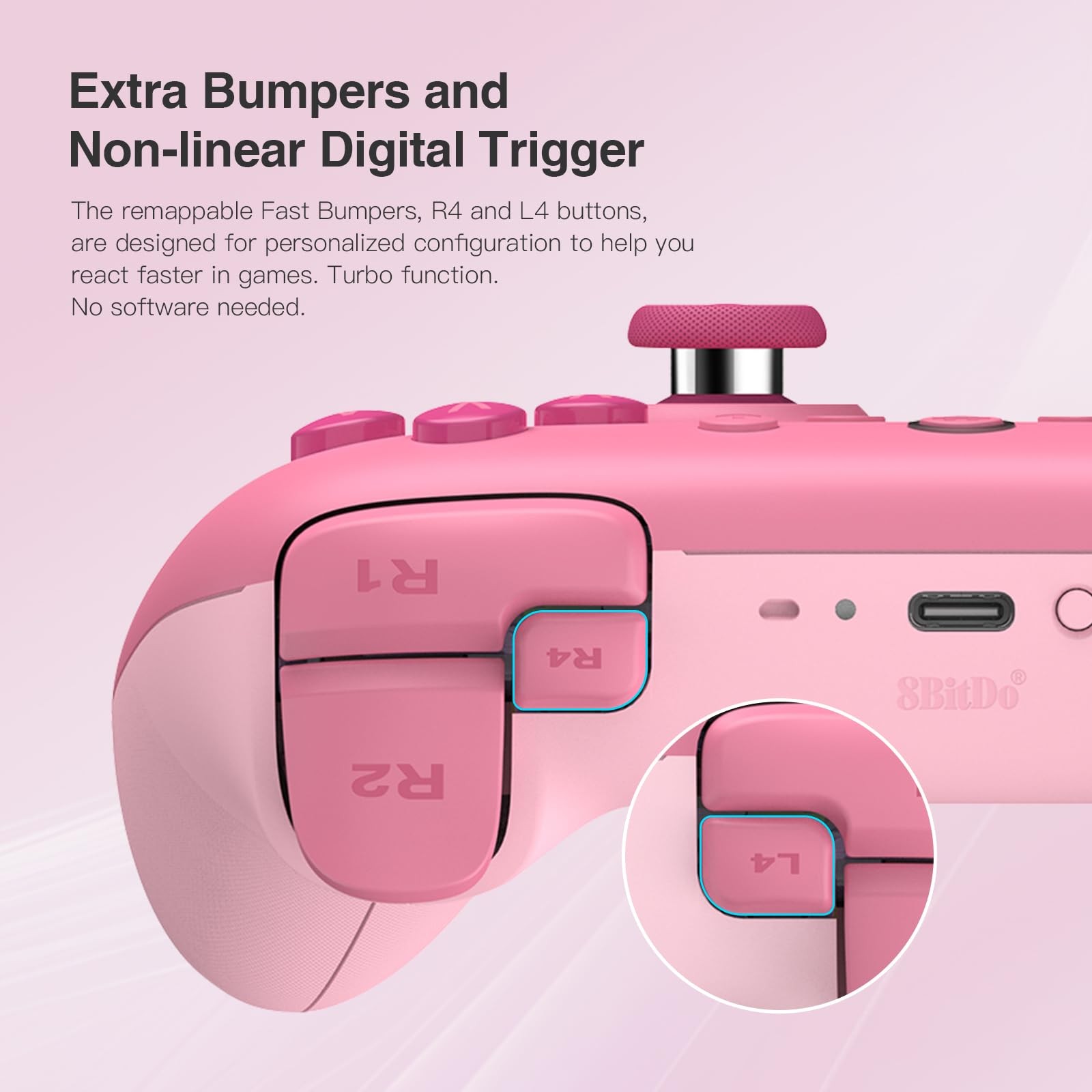 8Bitdo Ultimate 2C Bluetooth Controller (Hall Effect Joystick Update) – Pink