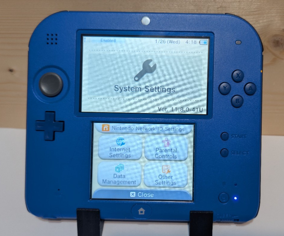 Nintendo 2DS Blue US Version W/Cable *Tested*