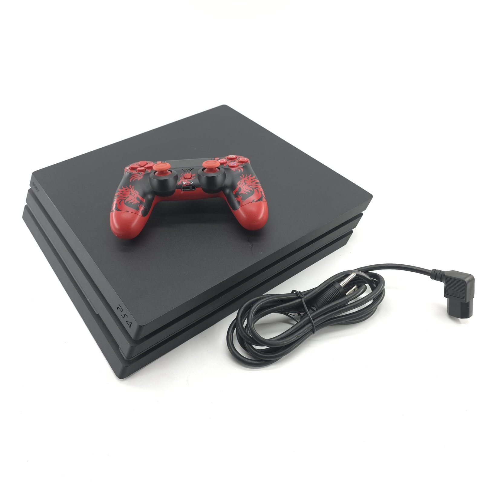 Sony PlayStation 4 Pro 1TB Console – Black w/ Aftermarket Red Controller, Good