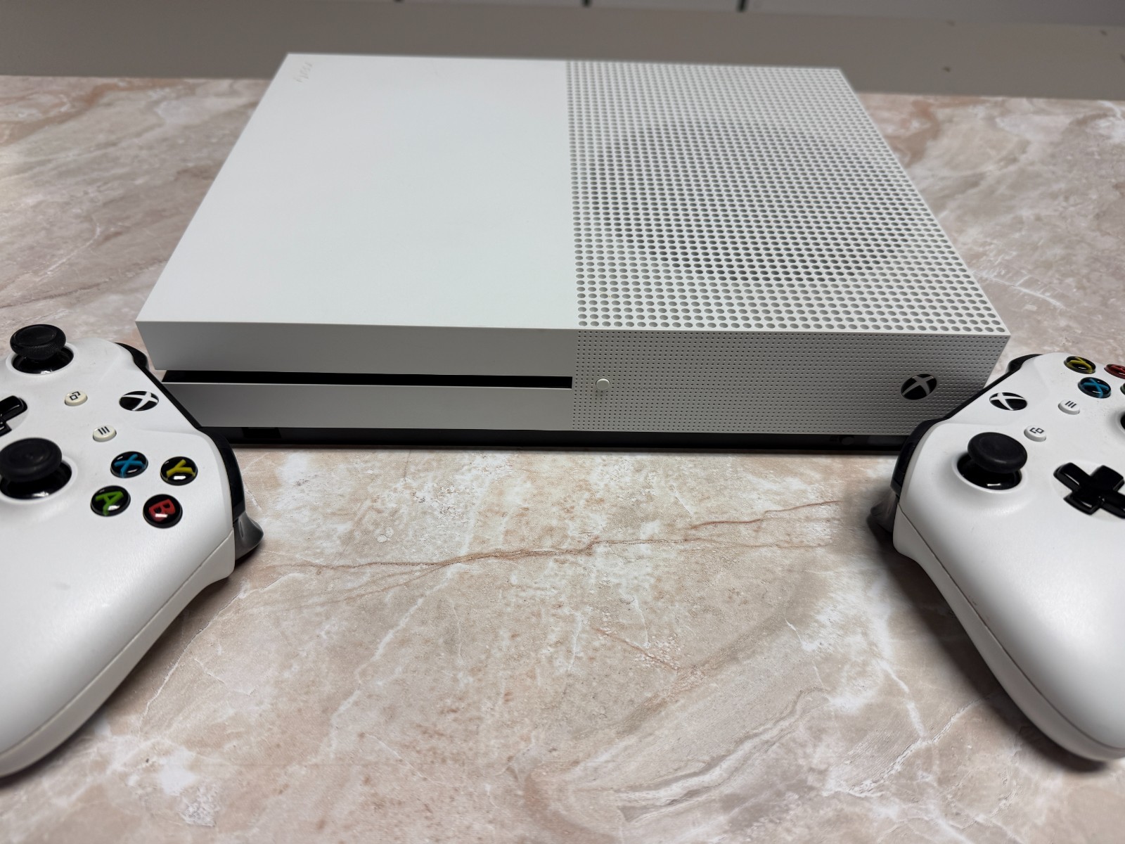 Xbox One S 1TB Console with Dual Wireless Controllers – White