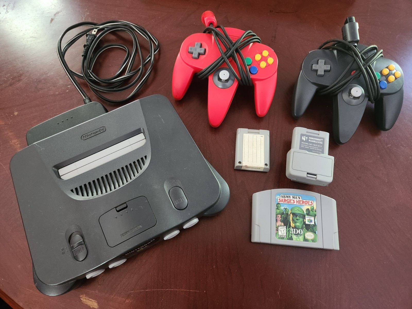 N64 console with controllers and 1 game **Does not include AV cable**