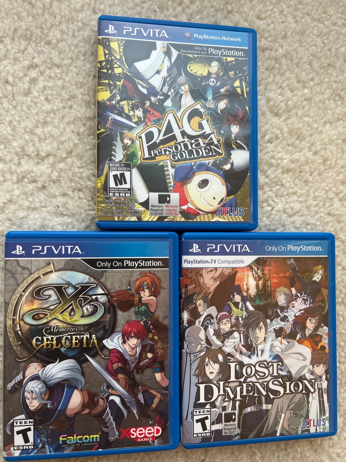 Playstation PS Vita PCH-1001 OLED Console w/6 RPG Games Lot+32gb Memory Pls READ