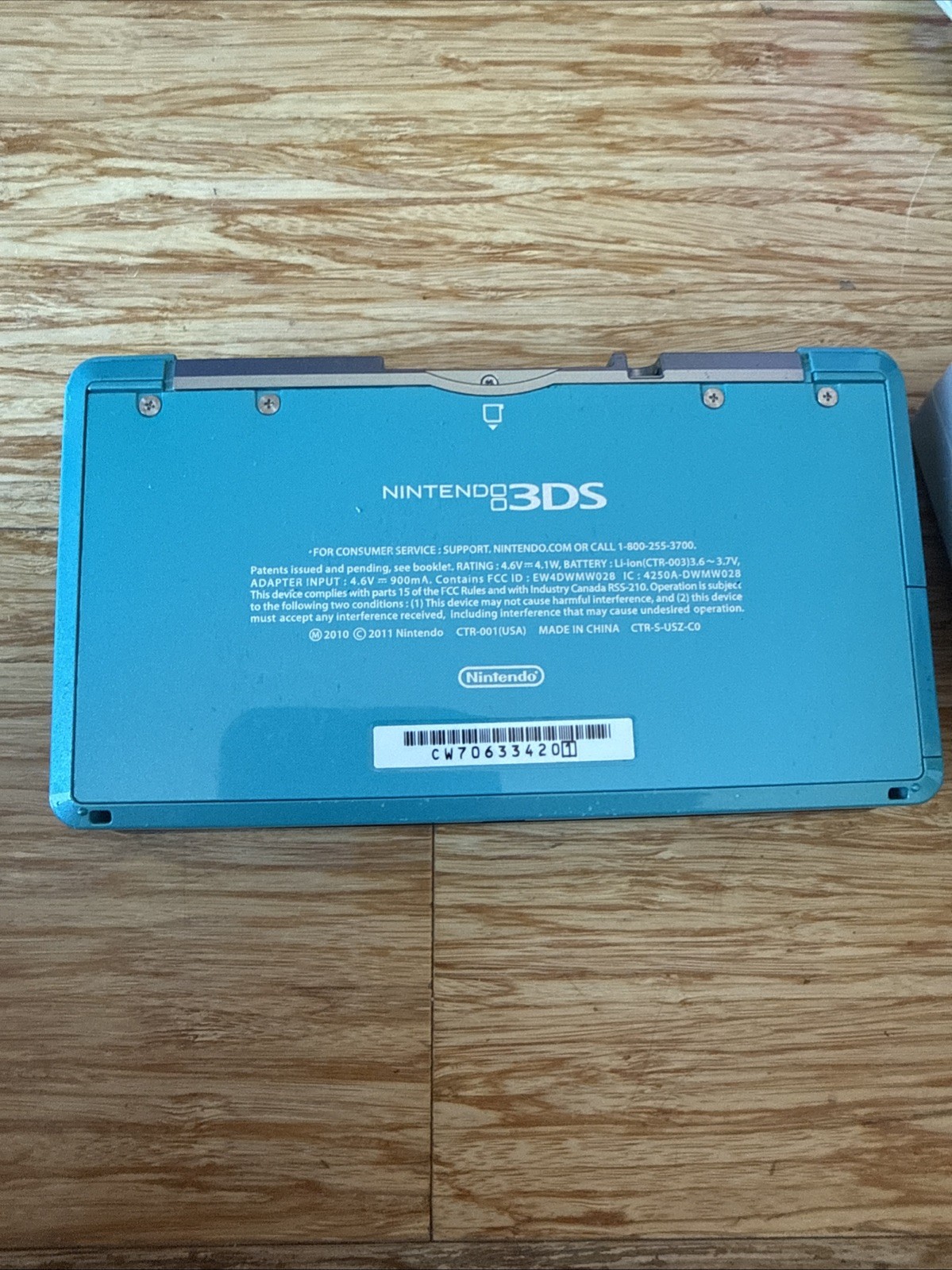 Nintendo 3DS Handheld System – Aqua Blue. Turquoise. Tested. No Stylus