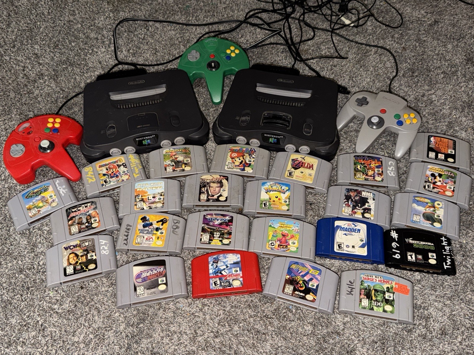 Nintendo 64 Bundle~ 2 Consoles, 3 Controllers, & 24 Games.