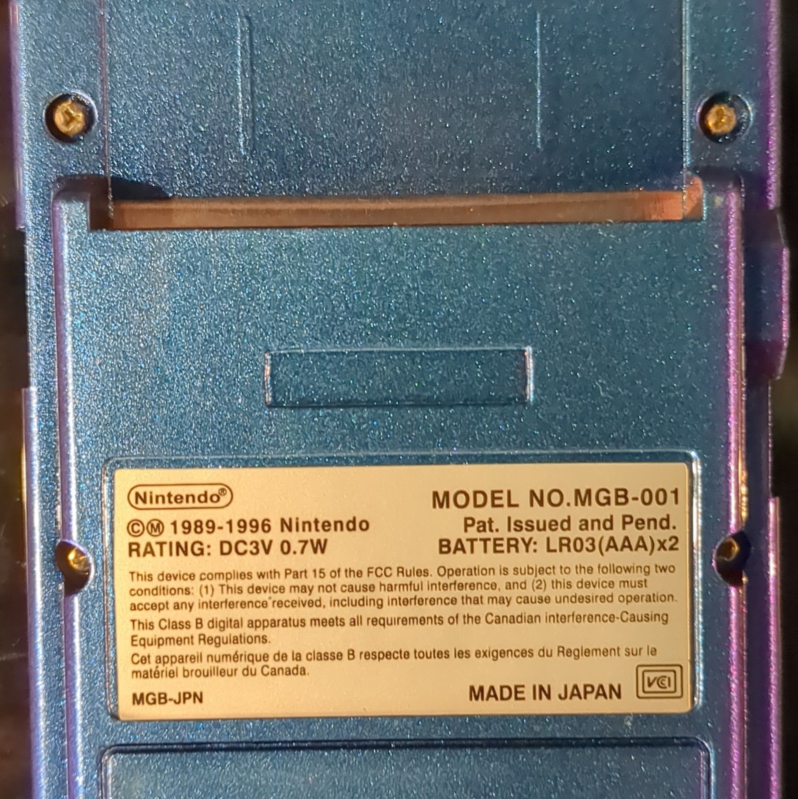 Nintendo Game Boy Pocket Indigo Handheld System MGB-001