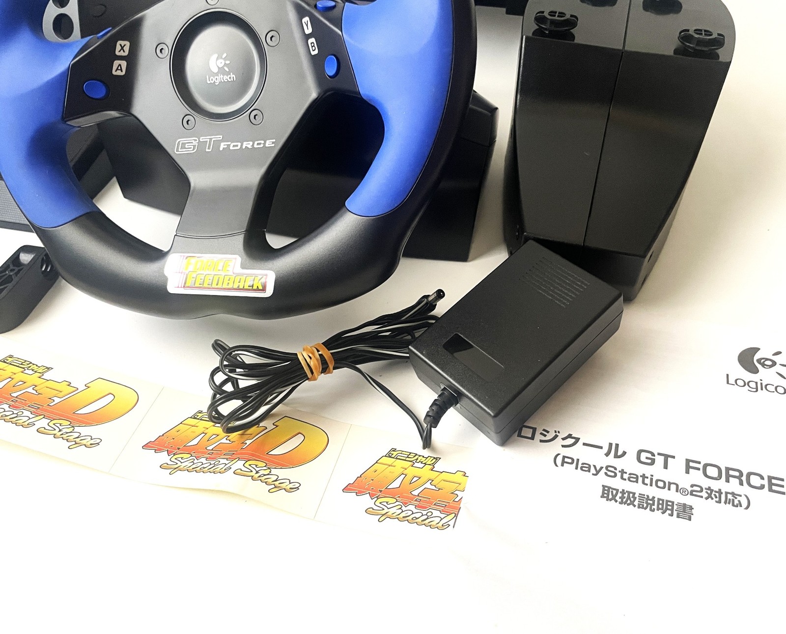 PS2 Logitech GT Force Steering Wheel Initial D Special Stage LPRC-10002 Japan