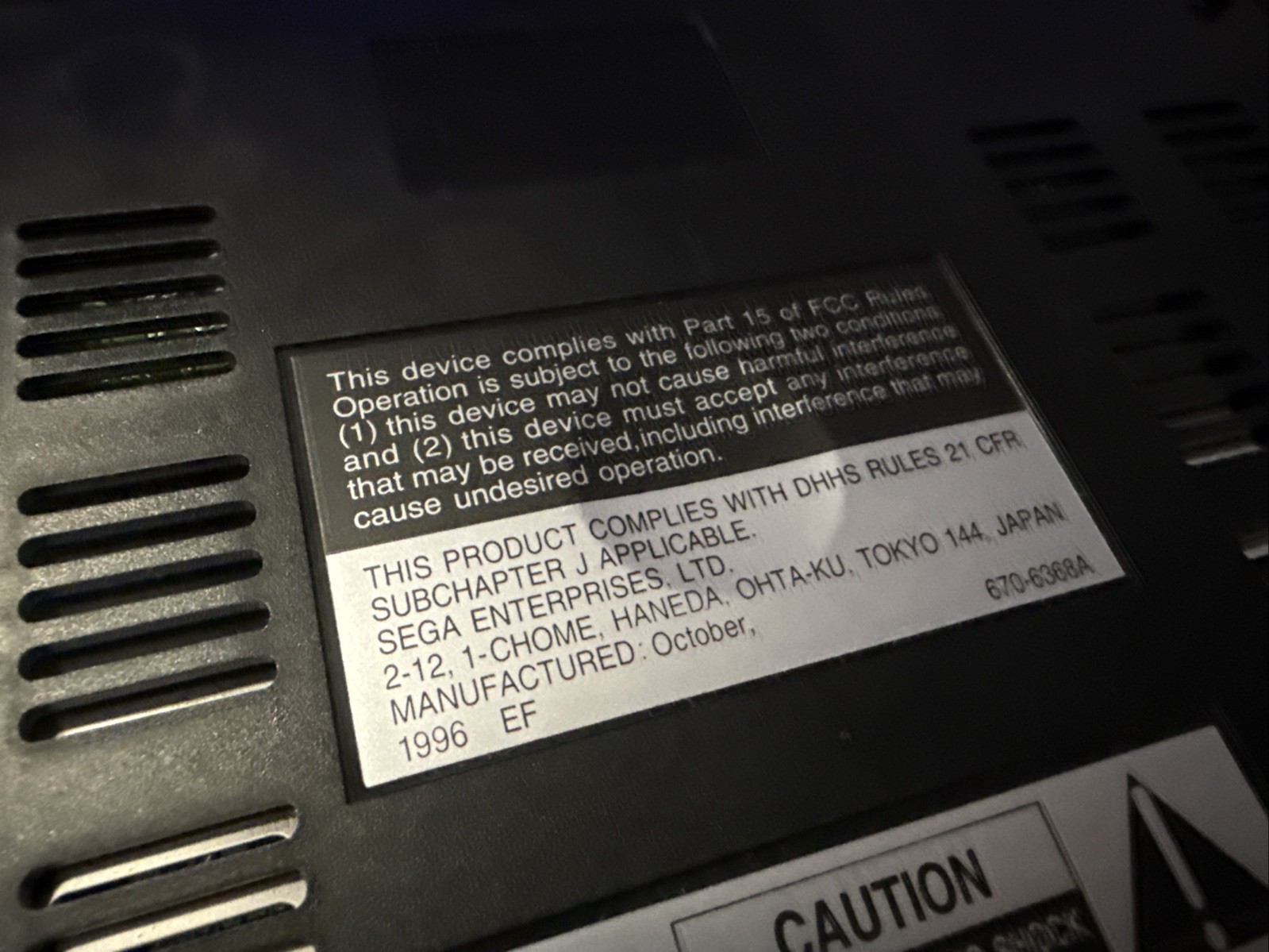 SEGA Saturn Console/Black/Tested/MK-80000A “CONSOLE ONLY”🫶