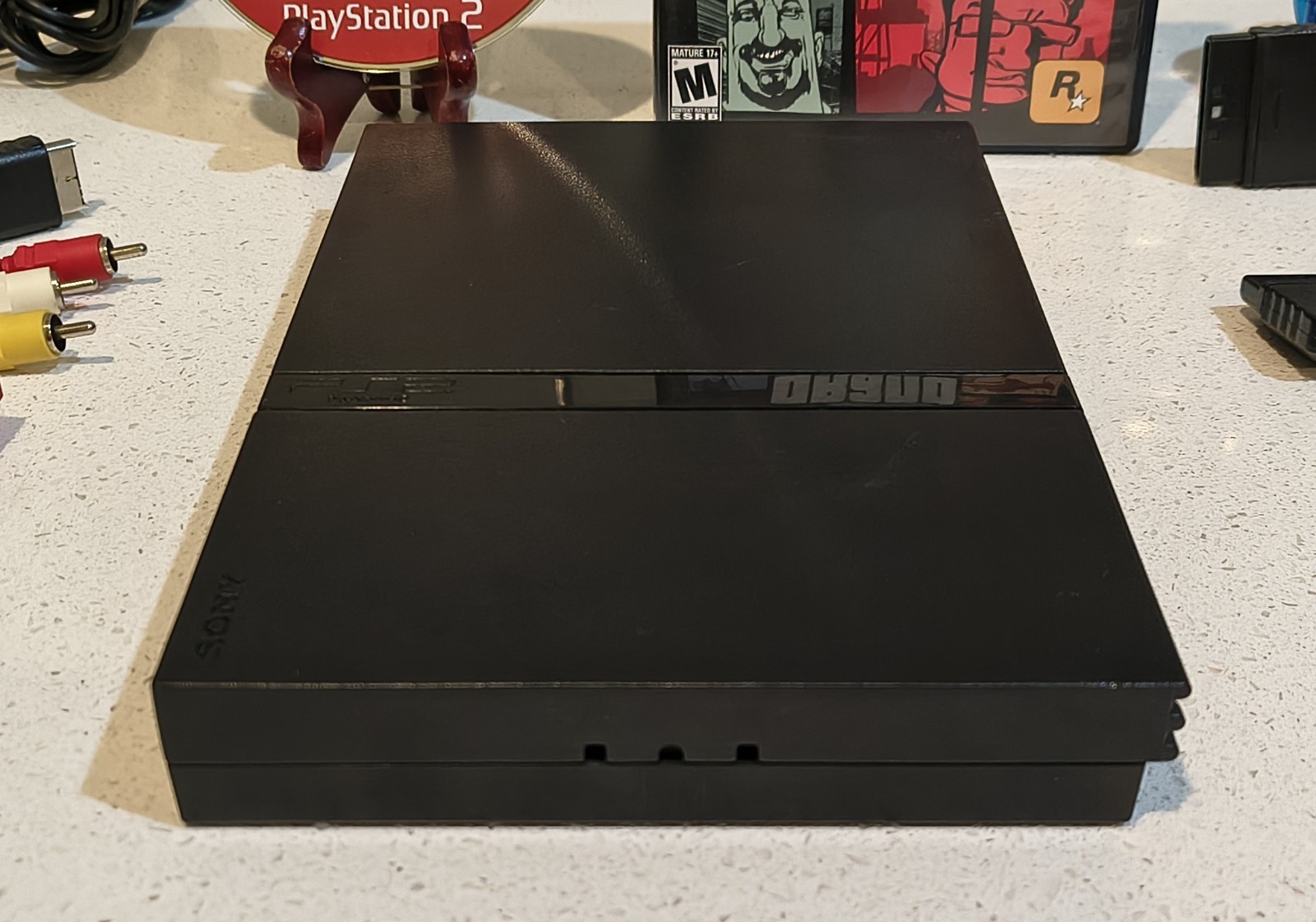 Sony PlayStation 2 PS2 Slim SCPH-77001 Console + Games, New Controllers – TESTED