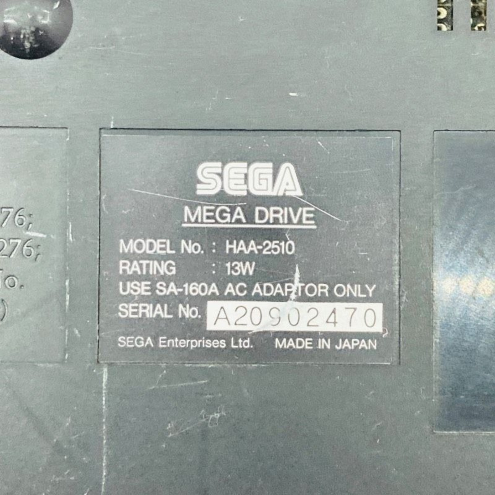 Sega Mega Drive Console HAA-2510 Megadrive NTSC-J Made in Japan Tested