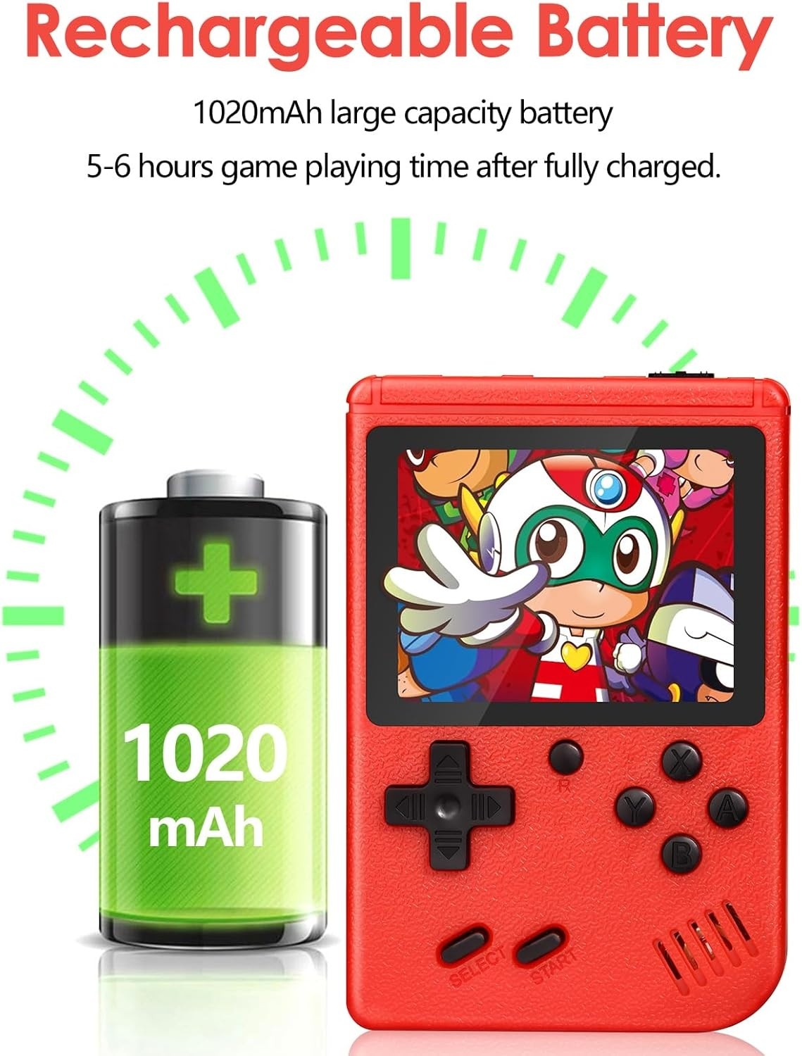 Built in 500 Classic Games Handheld Retro Video Game Console Double Game Gift US