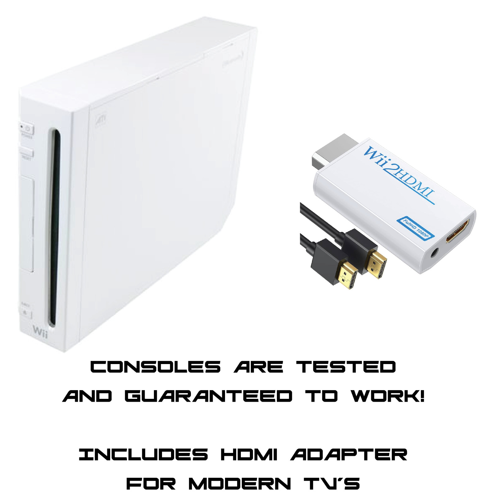 Nintendo Wii Console HDMI Bundle – Motion Plus, Wii Sports, Mario +10 Games