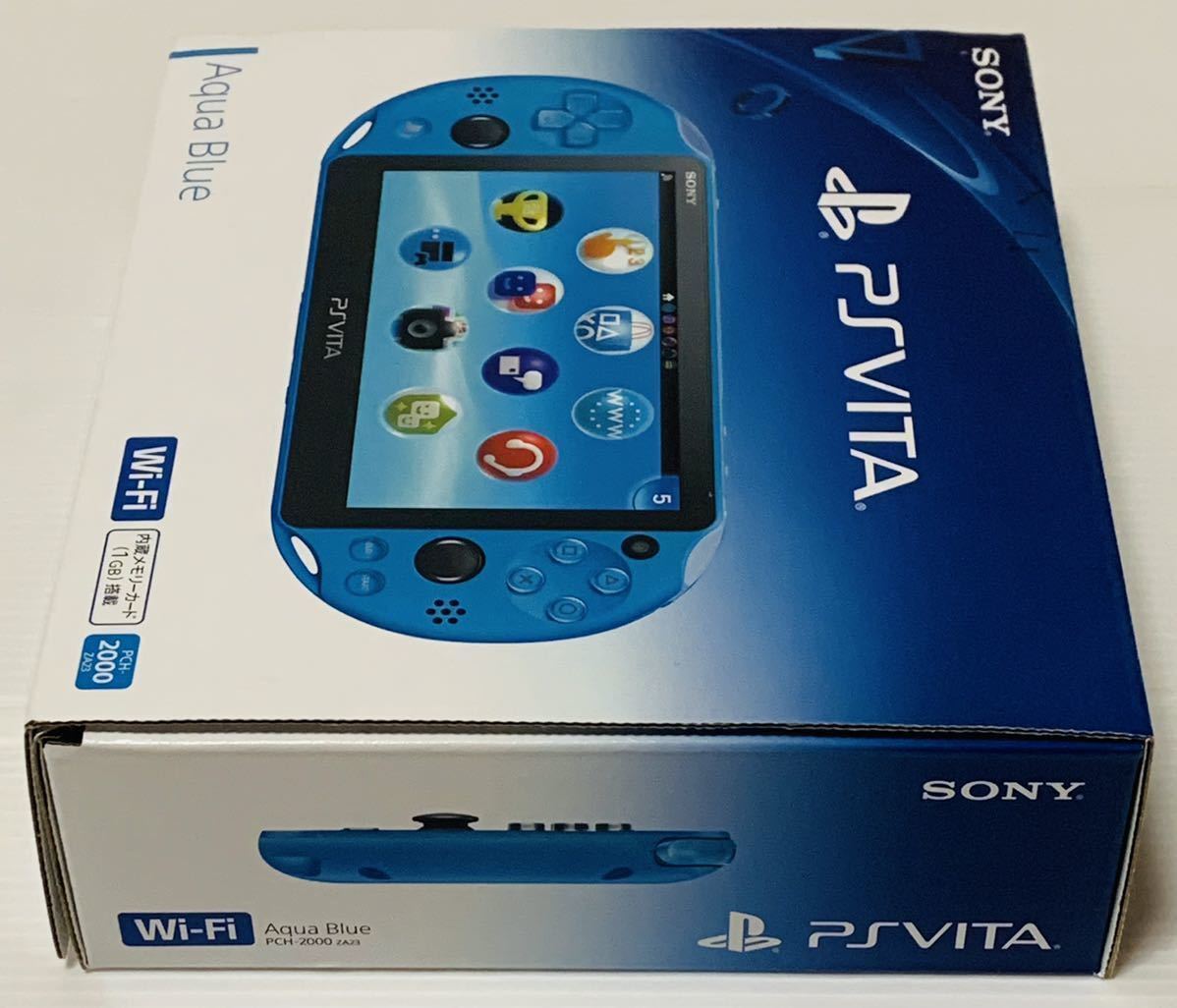 【Unused】SONY PlayStation Vita Wi-Fi Console PCH-2000 ZA23 Aqua Blue F/S JP