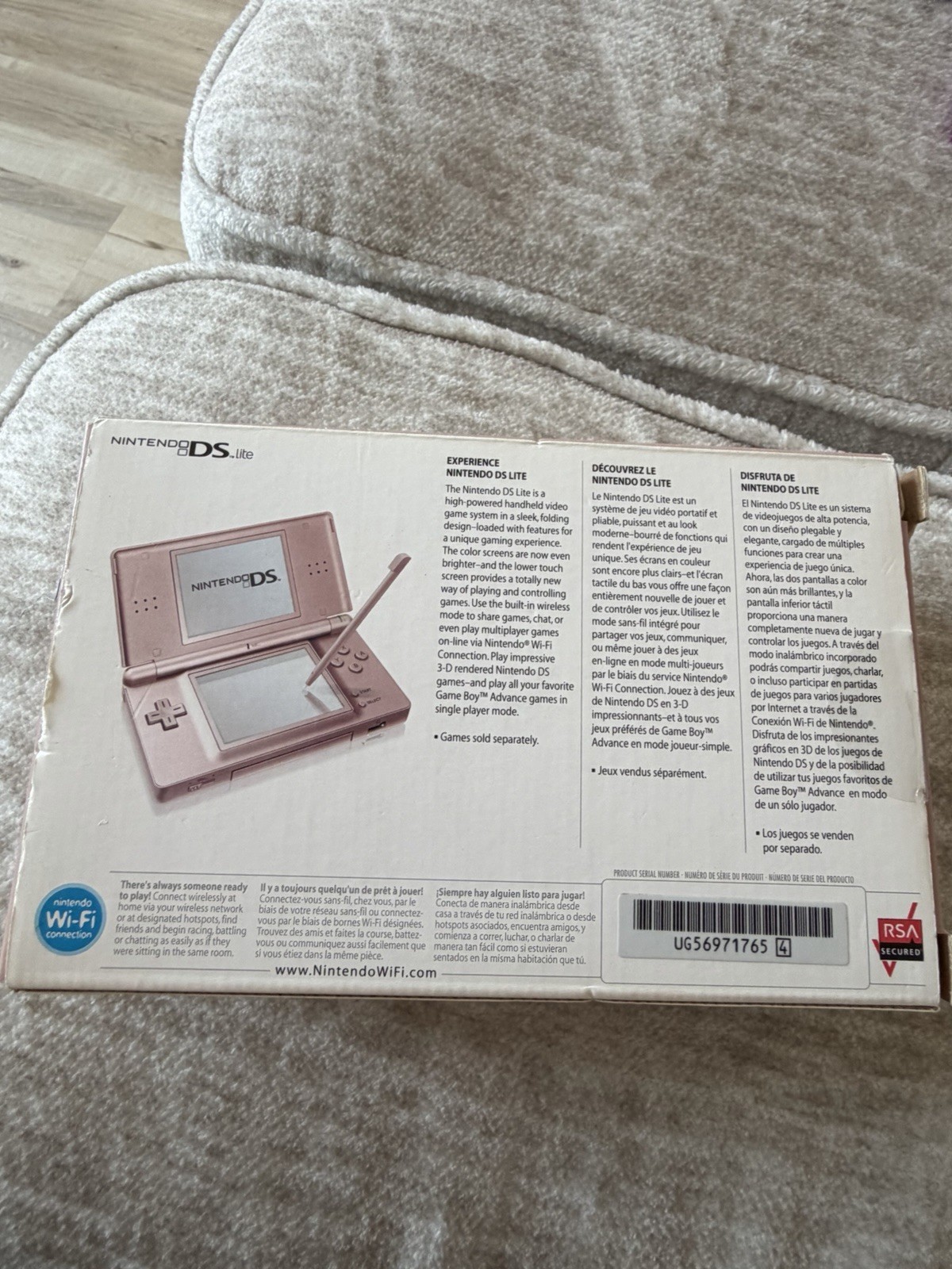 Nintendo DS Lite Coral Pink Handheld Console – CIB Complete