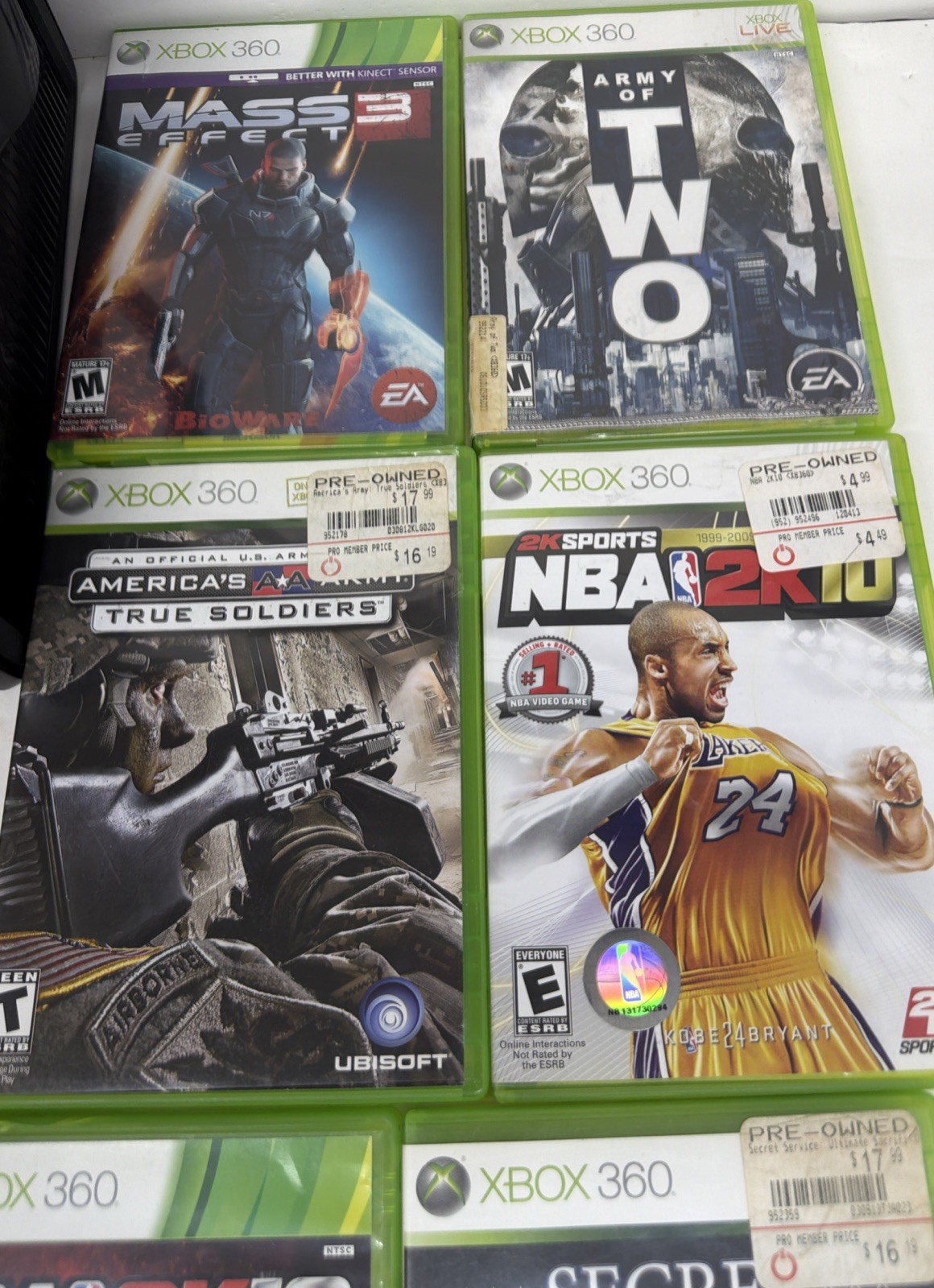 Microsoft Xbox 360 S Console Bundle Lot 1 Controller, 9 Games Headset,cords