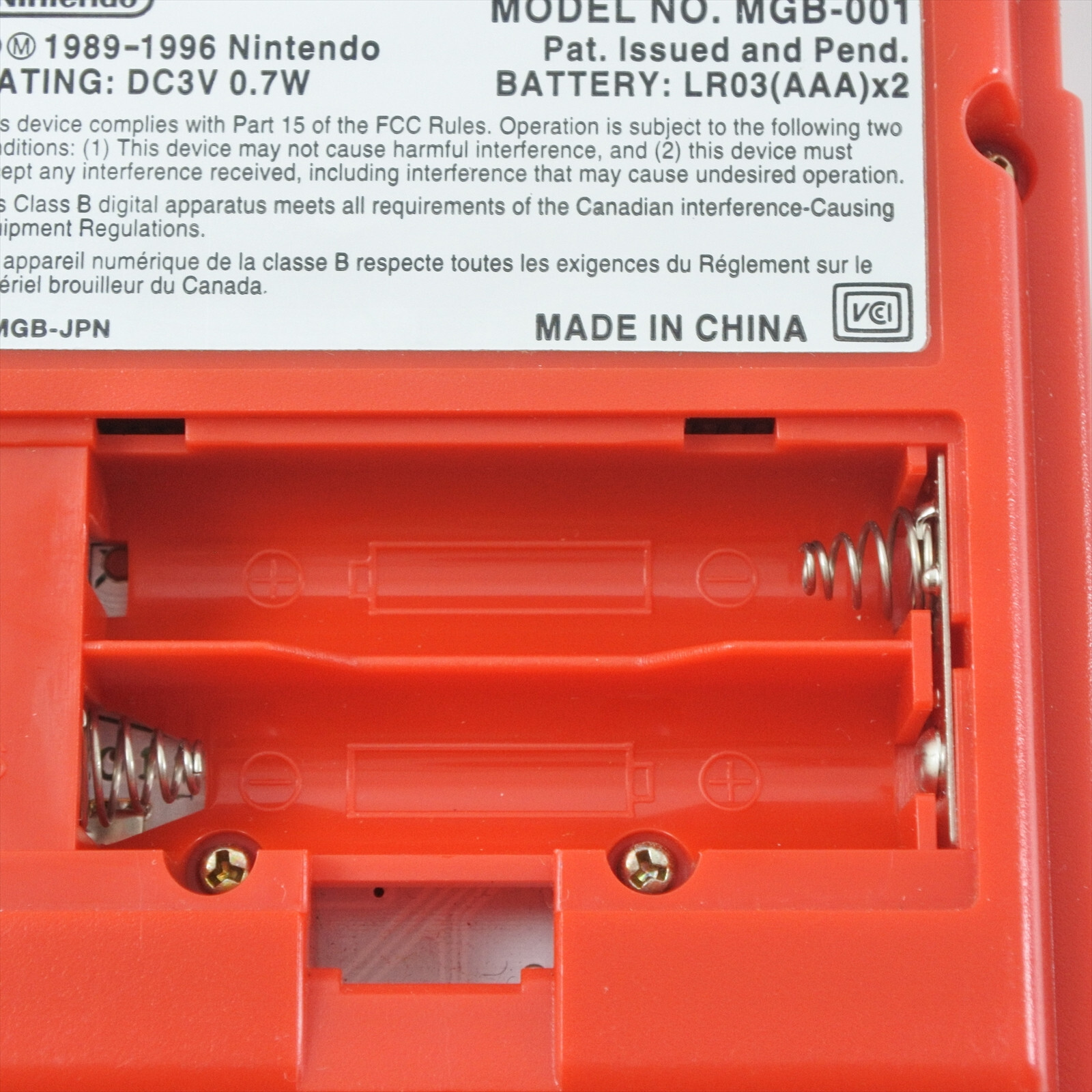 Gameboy Pocket RED Console MGB-001 Boxed Nintendo made in CHINA 6120 gb