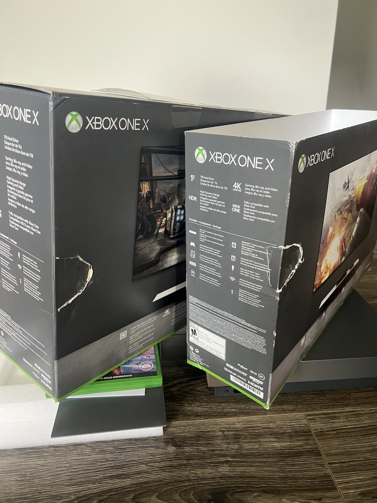 Xbox One X 1TB Console Gold Rush Battlefield Special Edition CIB Original Box