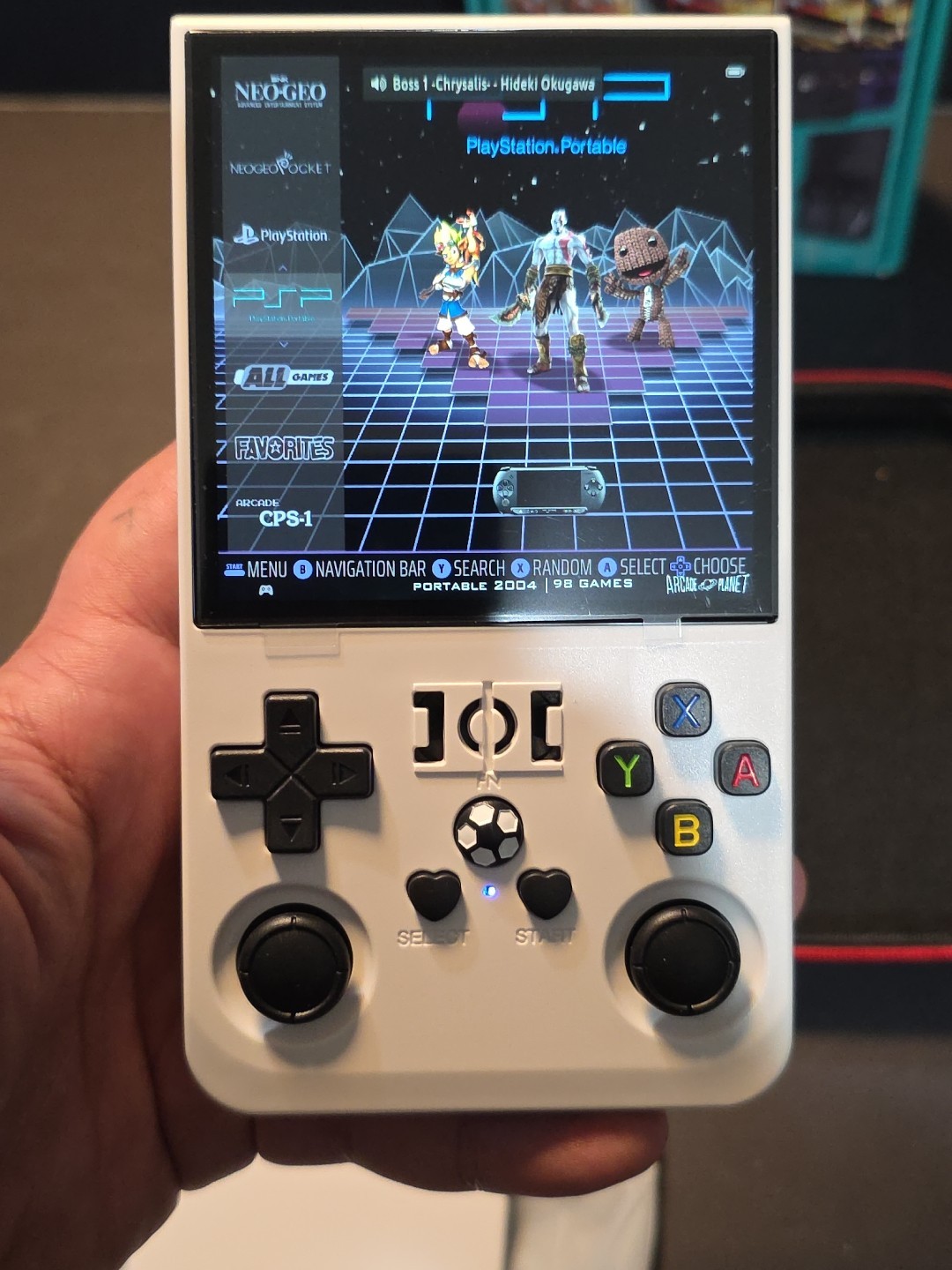 White R36 Max Handheld Game Console 3.5 Inch IPS Screen 20000+ Games Video 128 G