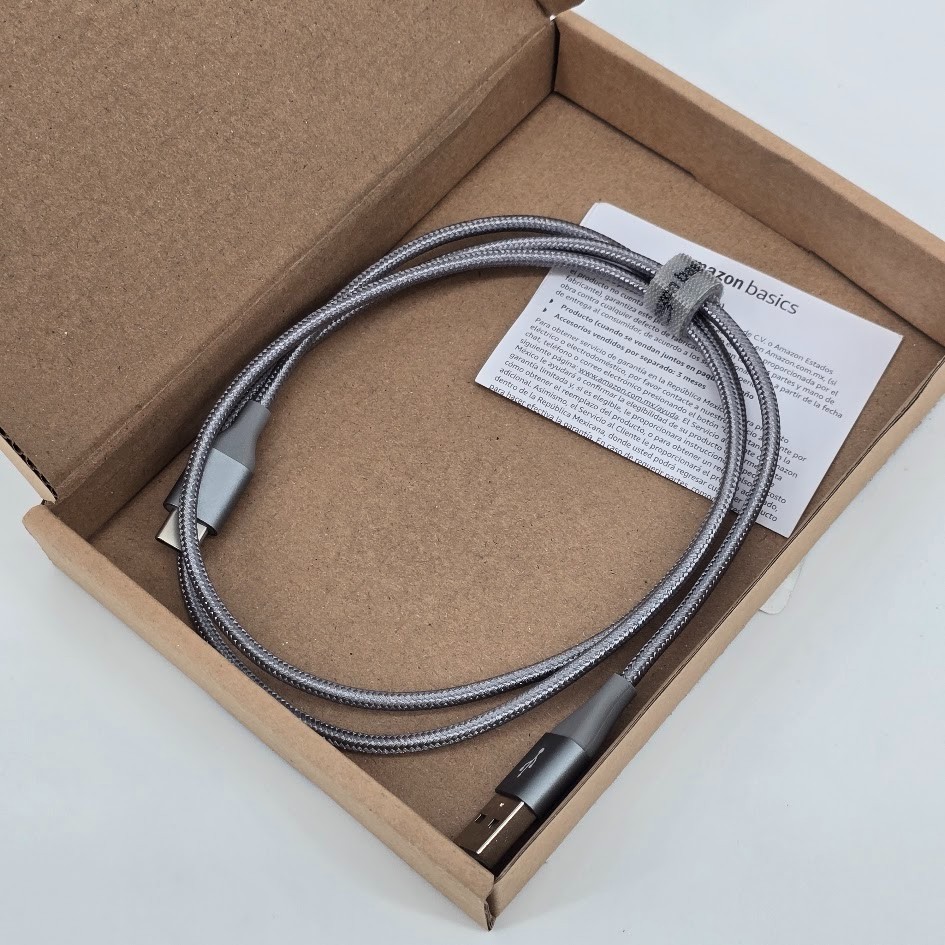 Amazon Basics USB-C to USB-A 2.0 Fast Charging Cable with Nylon Braided Cord