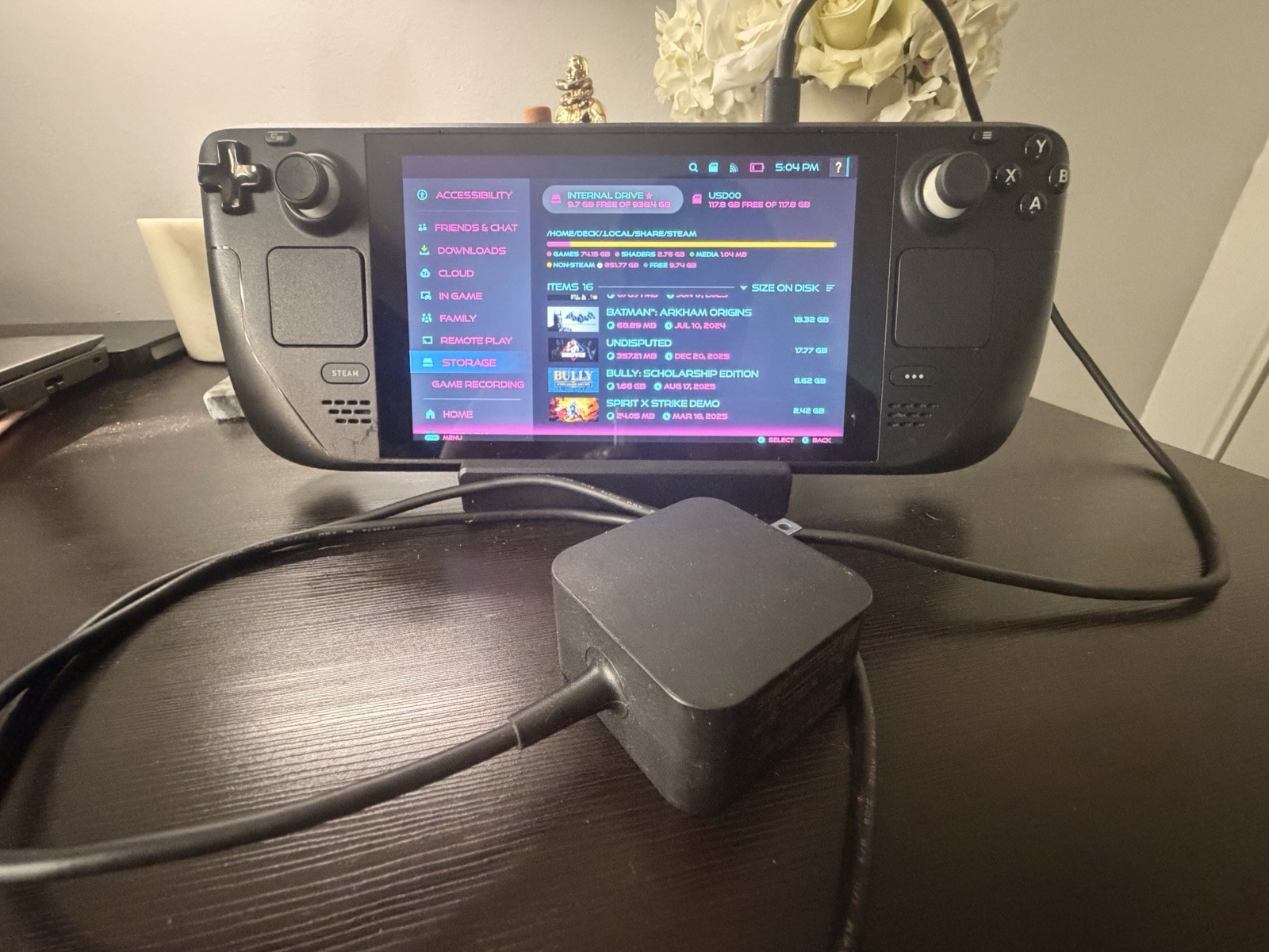 Valve LCD Steam Deck Handheld Console Black Wi‑Fi USB‑C w/ Adapter and Dock 1TB